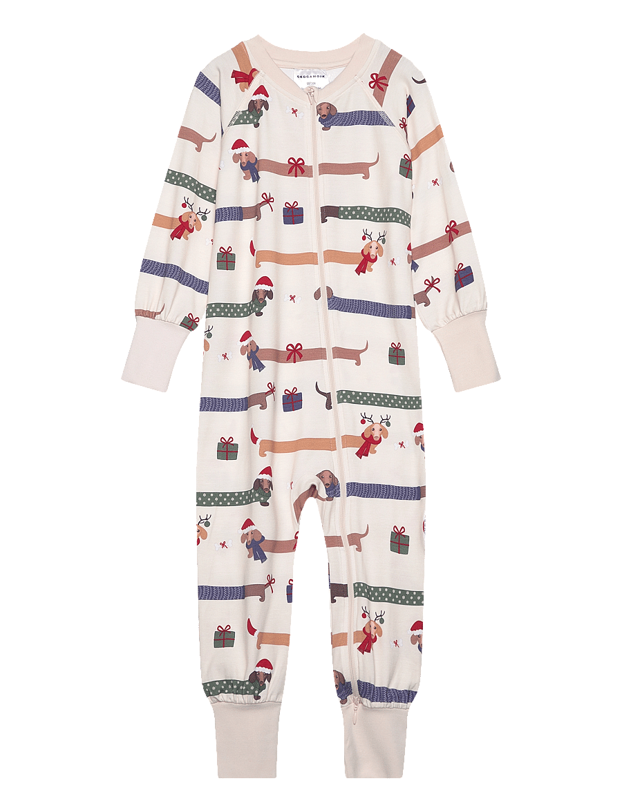 Geggamoja - Bamboo two way zip pyjamas Santa dogs - schlafoveralls - santa dogs - 0