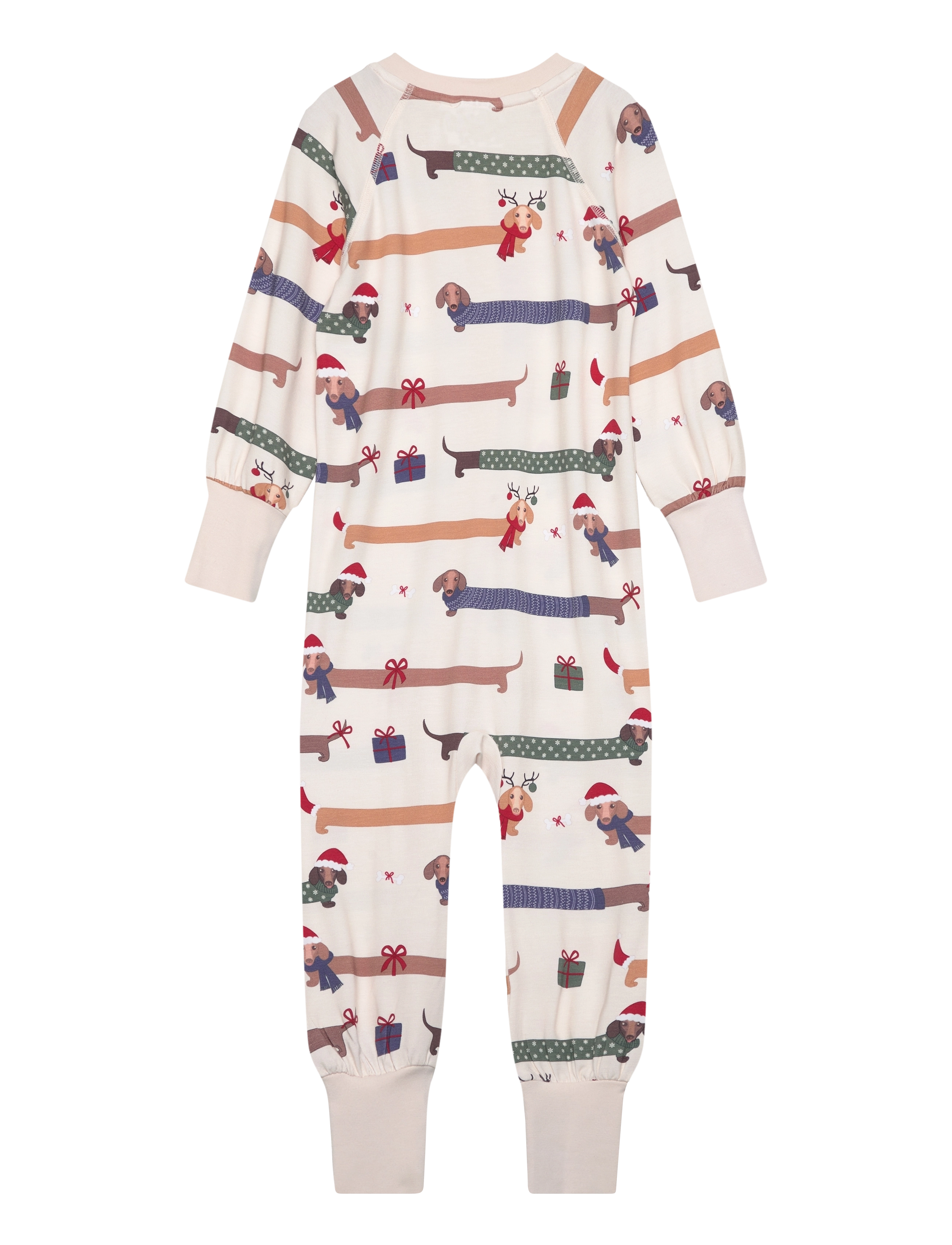 Geggamoja - Bamboo two way zip pyjamas Santa dogs - schlafoveralls - santa dogs - 1