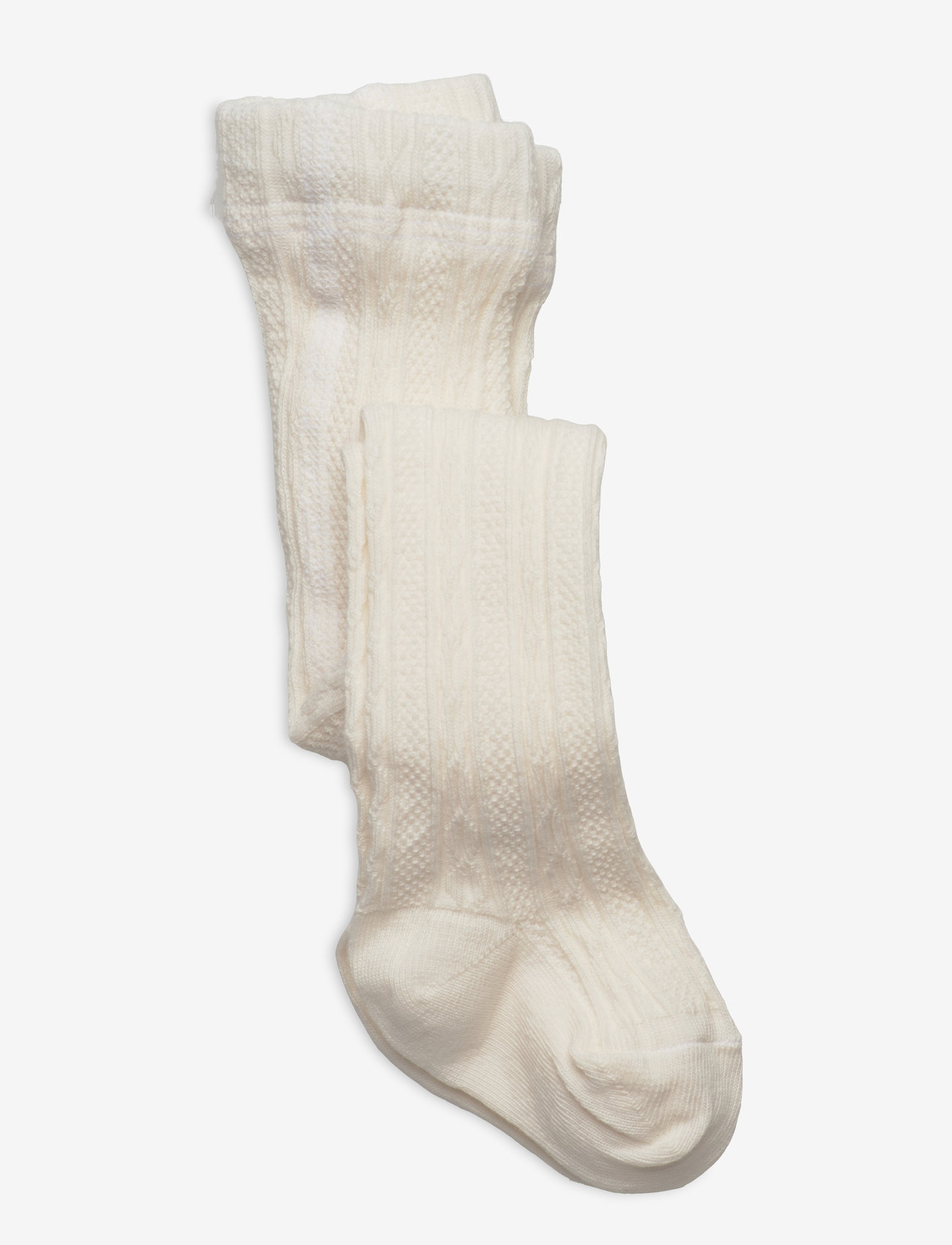 Geggamoja - Cable knitted stockings Offwhite - strømpebukser - offwhite - 0