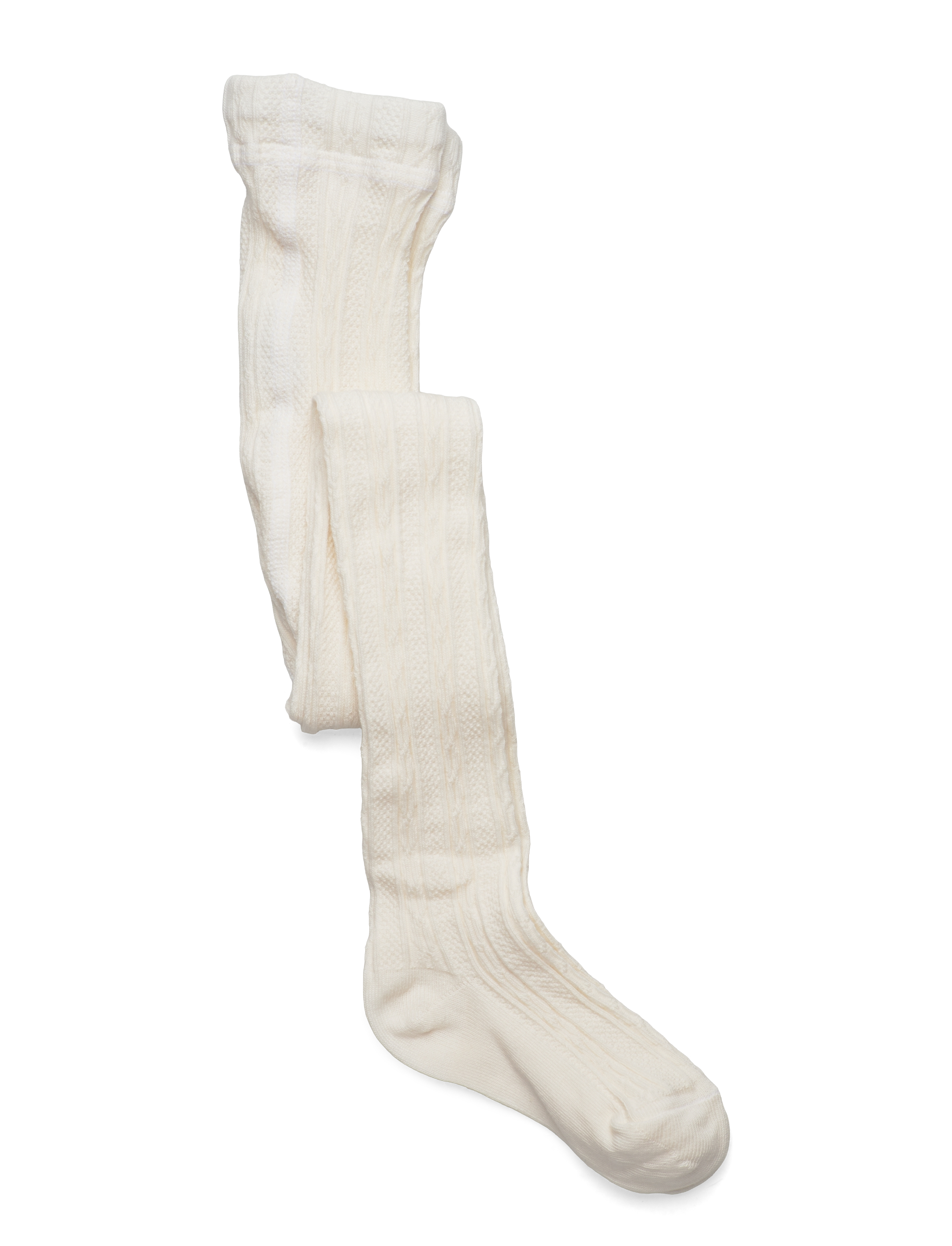 Geggamoja Cable knitted stockings Offwhite - Strumpbyxor - OFFWHITE / cream