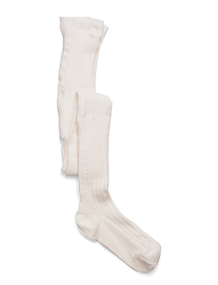 Geggamoja - Cable knitted stockings Offwhite - pėdkelnės - offwhite - 0