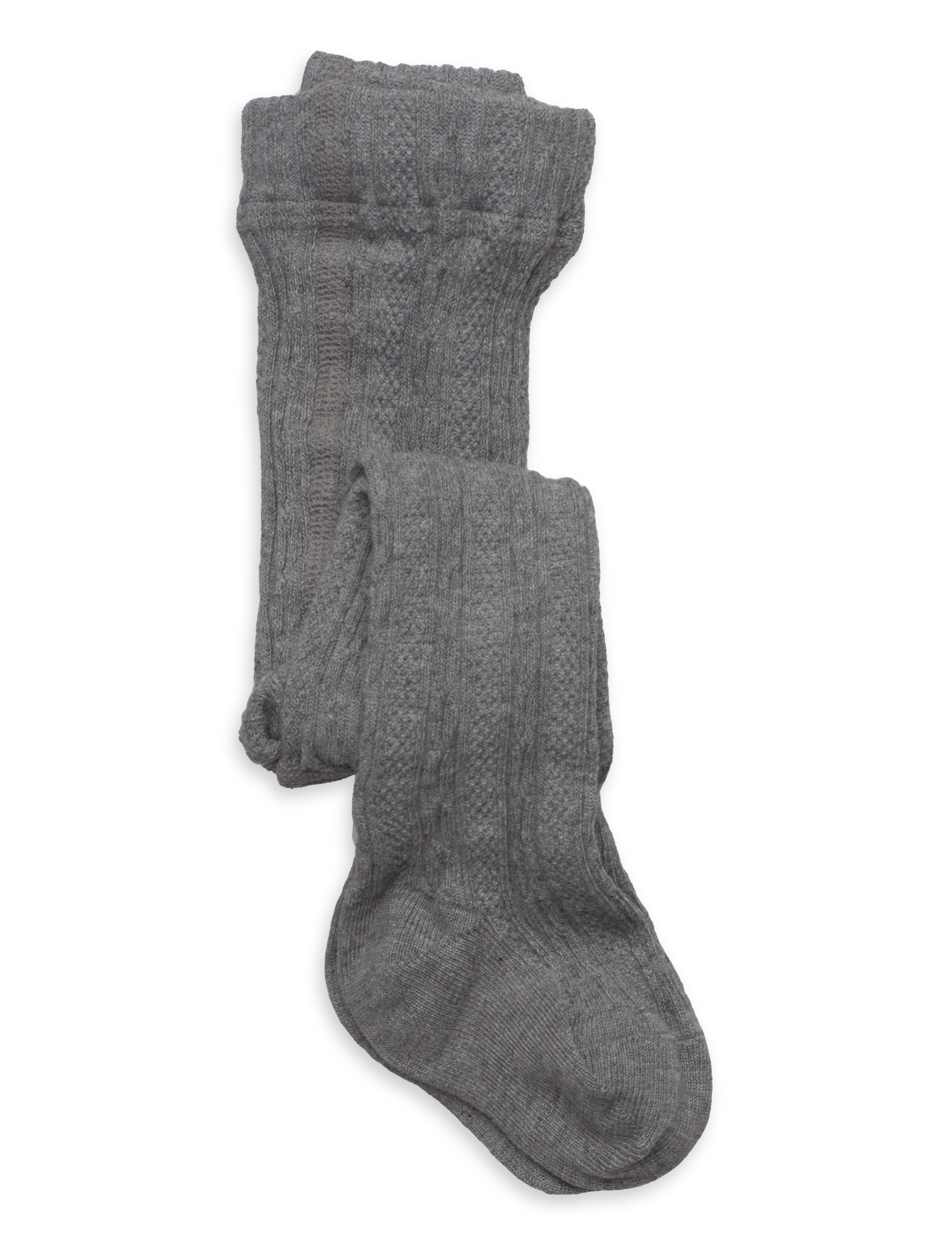 Geggamoja Cable Knitted Stockings Grey Melange, 50-56, Socken & Strumpfhosen, Grau - Tights, Kinder