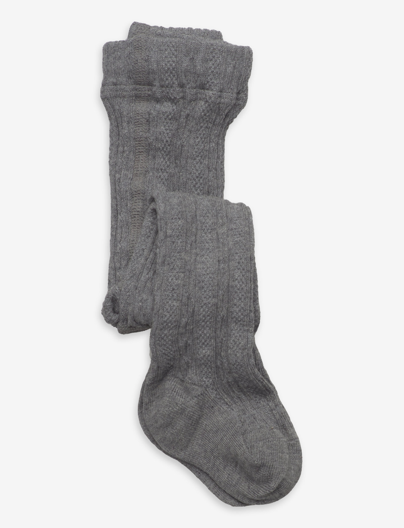Geggamoja - Cable knitted stockings Grey Melange - strumpfhosen - grey melange - 0
