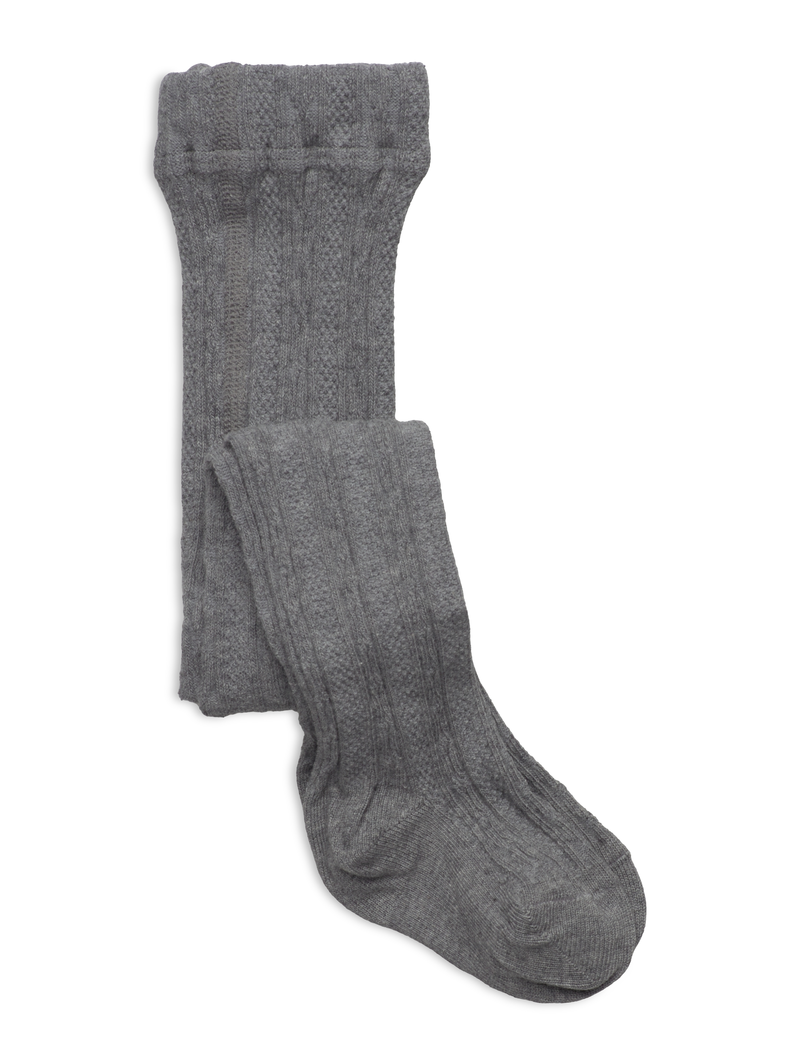 Geggamoja Cable Knitted Stockings Grey Melange, 62-68, Socken & Strumpfhosen, Grau - Tights, Kinder