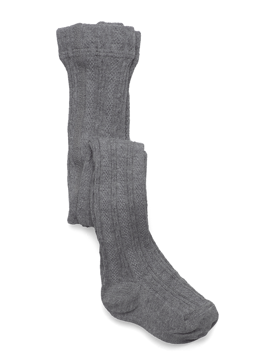 Geggamoja - Cable knitted stockings Grey Melange - rudens apģērbi - grey melange - 0