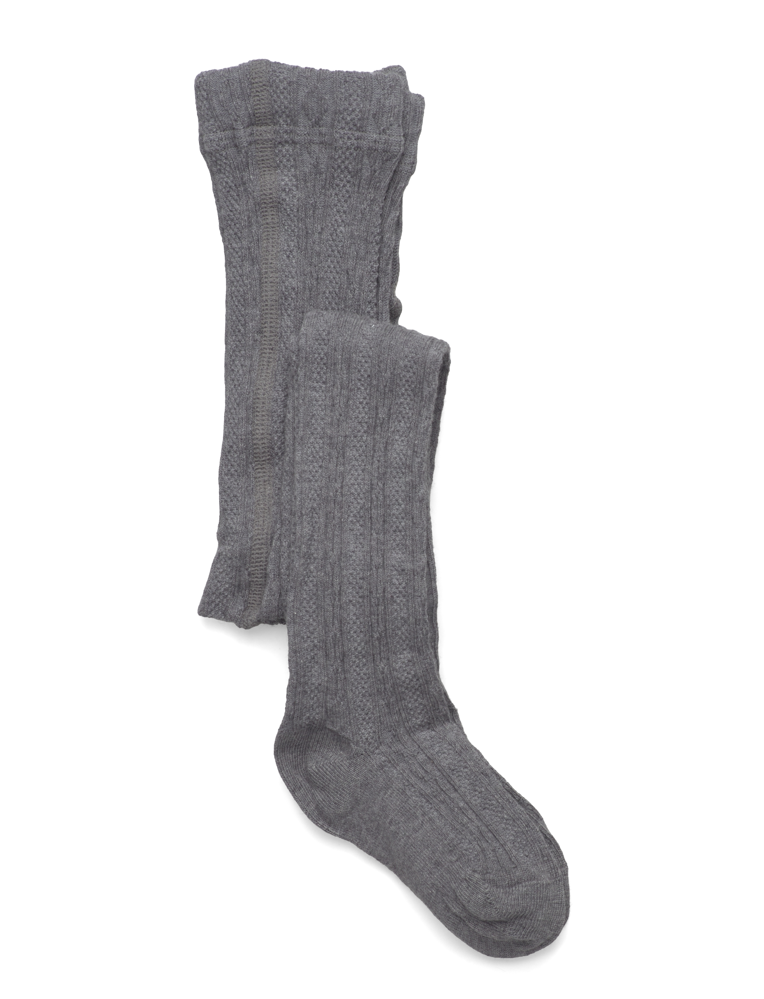 Geggamoja Cable Knitted Stockings Grey Melange, 86-92, Socken & Strumpfhosen, Grau - Tights, Kinder