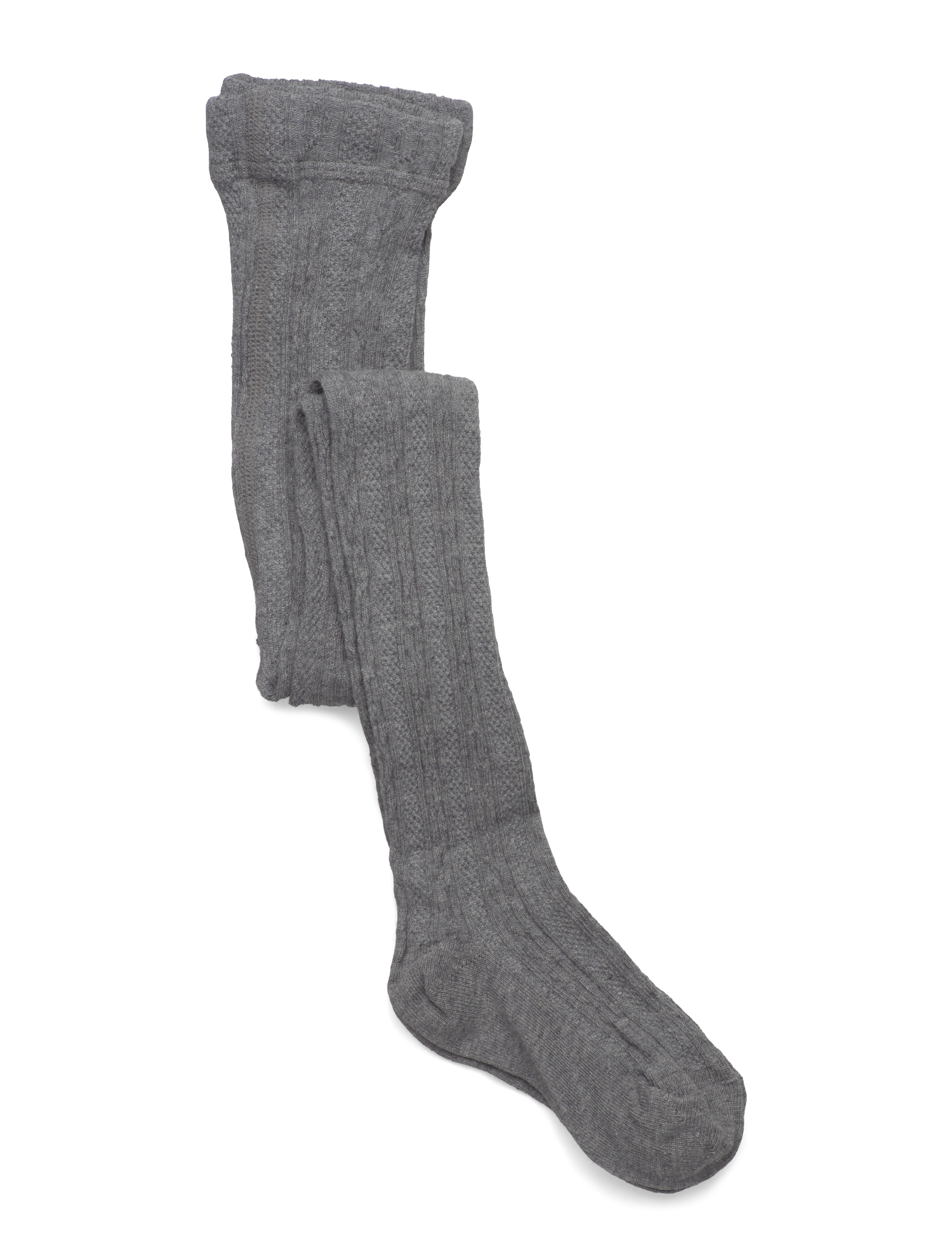 Geggamoja Cable Knitted Stockings Grey Melange, 98-104, Socken & Strumpfhosen, Grau - Tights, Kinder