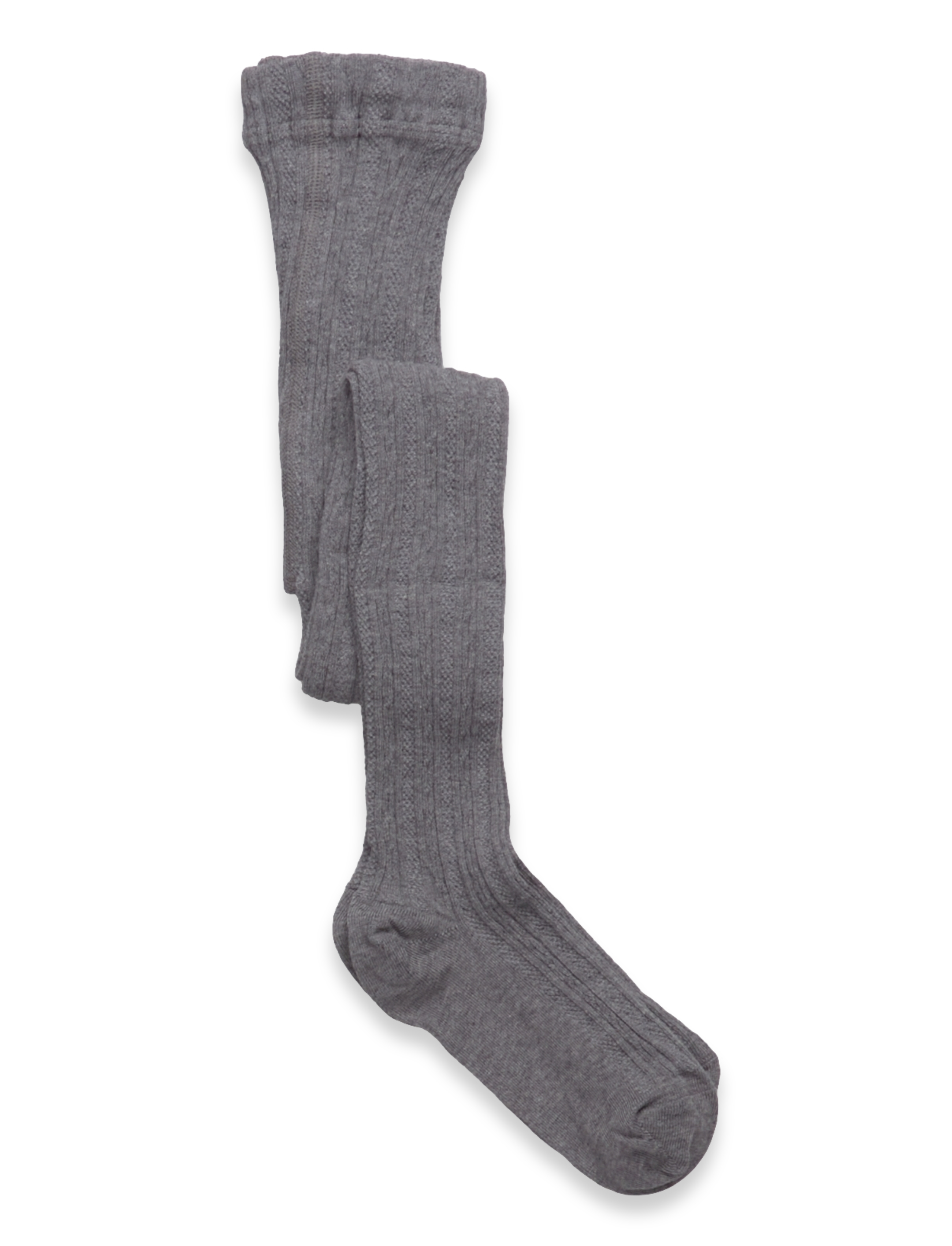 Geggamoja Cable Knitted Stockings Grey Melange, 110-116, Socken & Strumpfhosen, Grau - Tights, Kinder
