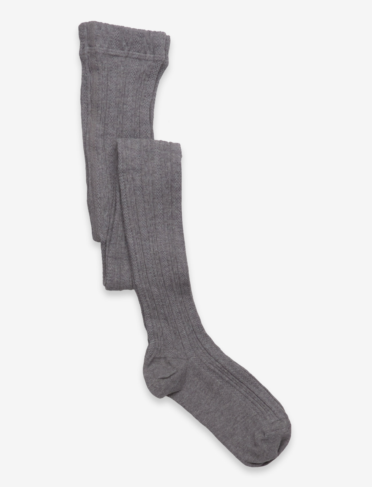 Geggamoja - Cable knitted stockings Grey Melange - strømpebukser - grey melange - 0