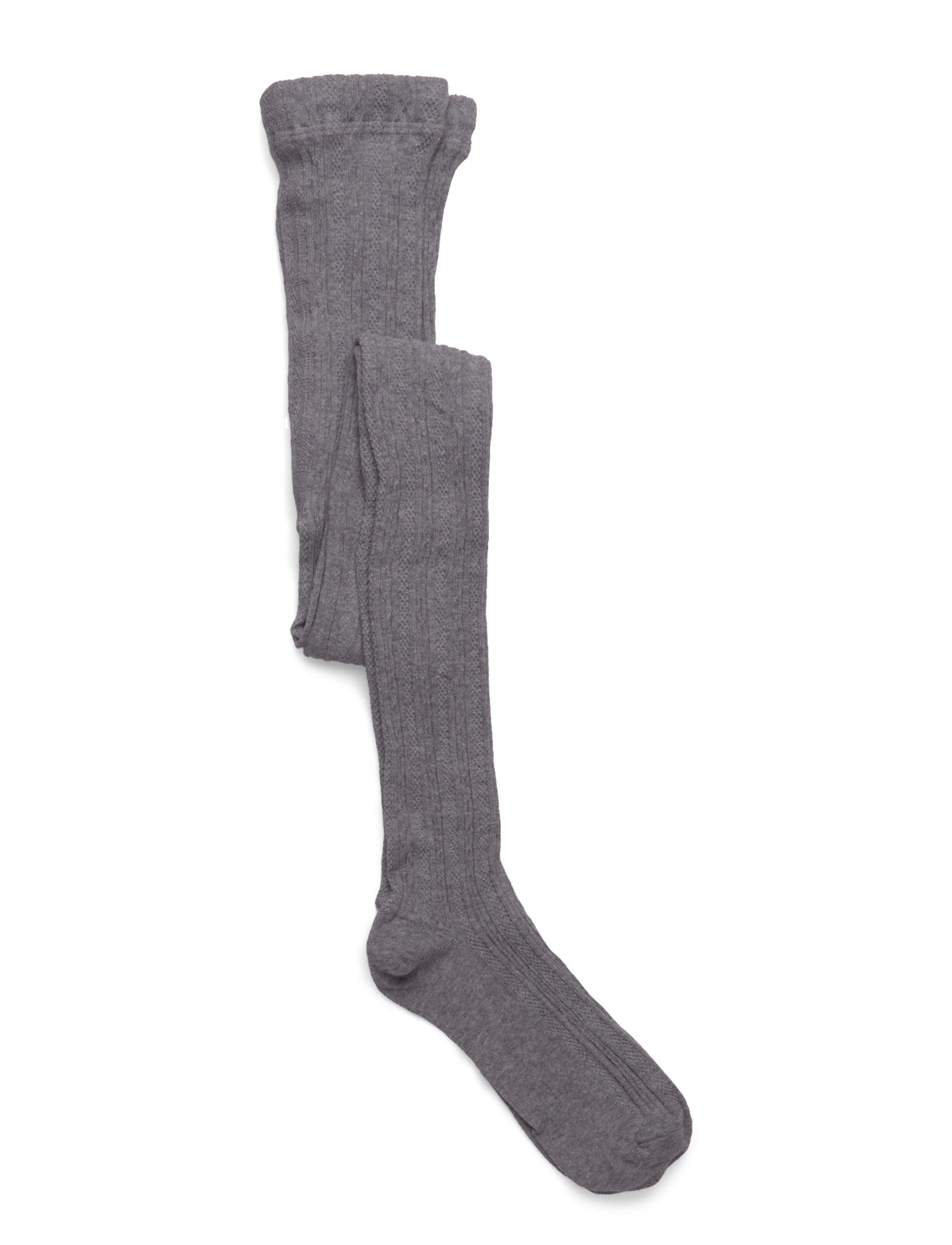 Geggamoja - Cable knitted stockings Grey Melange - collants - grey melange - 0