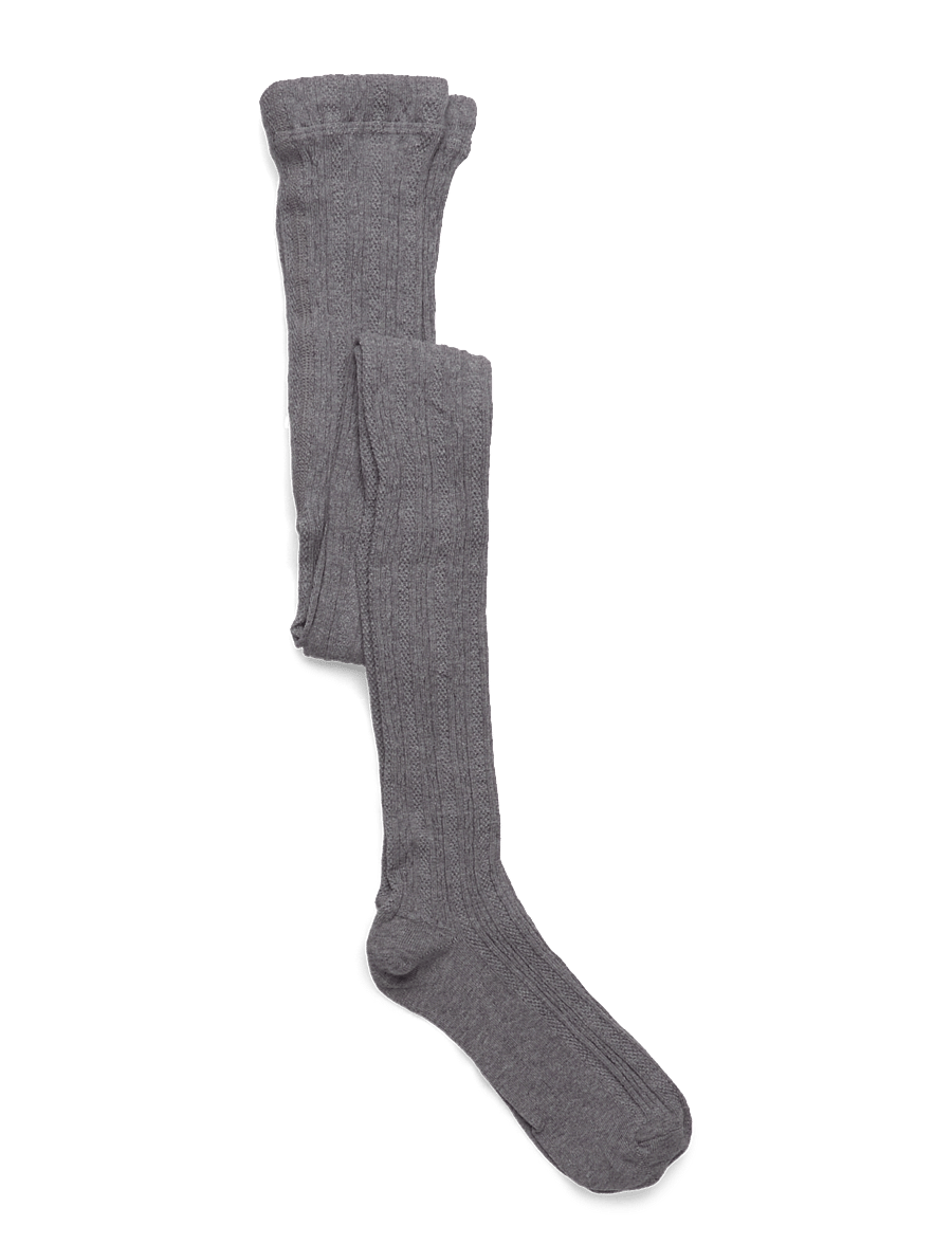 Geggamoja - Cable knitted stockings Grey Melange - strumpfhosen - grey melange - 0