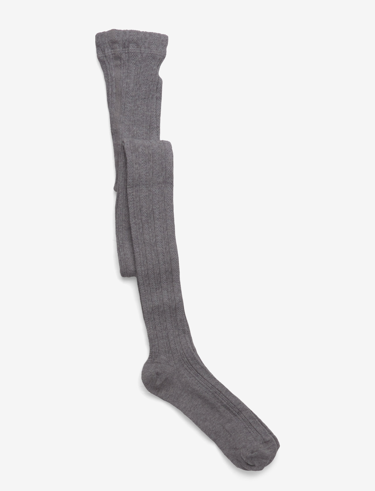 Geggamoja - Cable knitted stockings Grey Melange - strumpbyxor - grey melange - 0