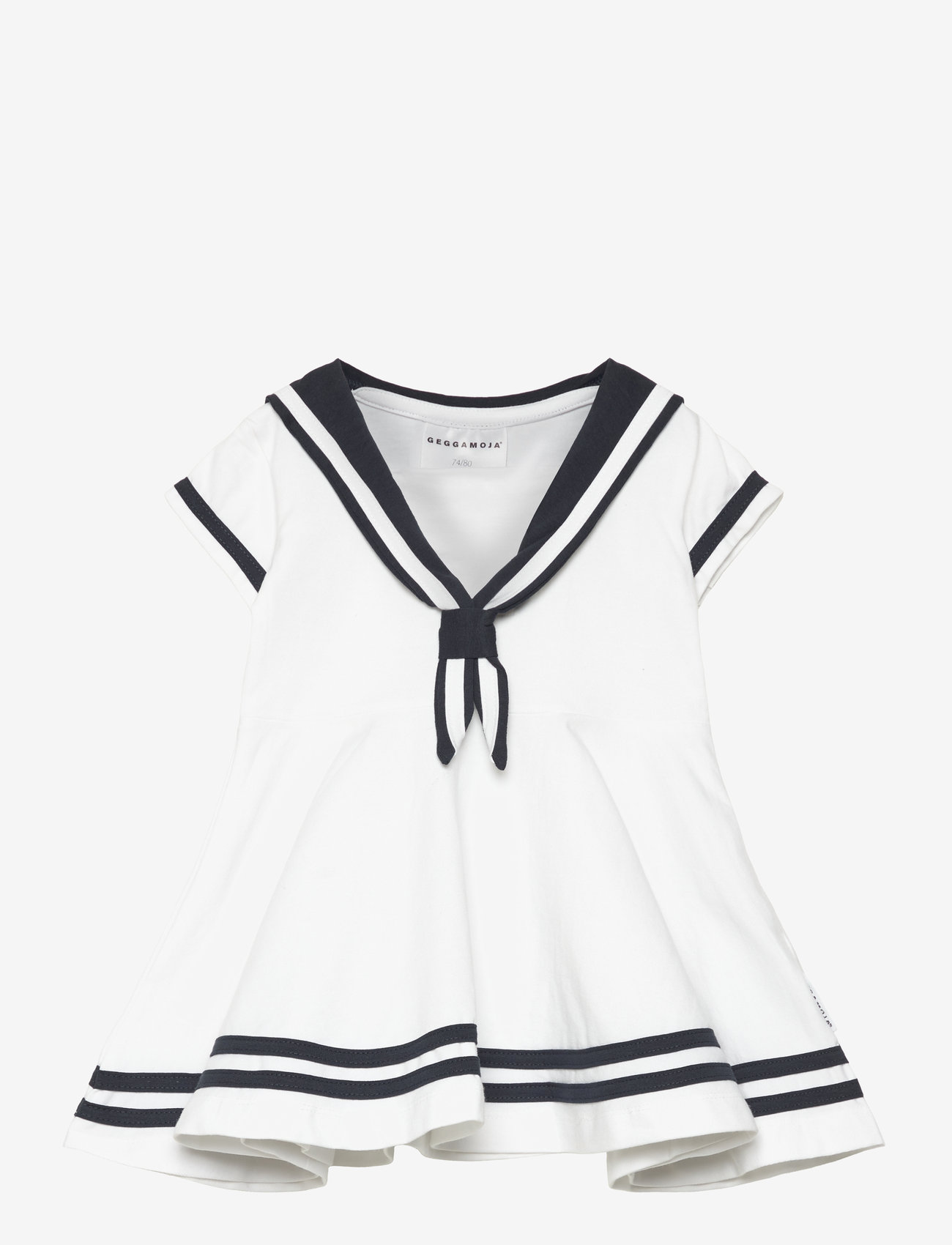 Geggamoja - Sailor Dress - short-sleeved baby dresses - white - 0
