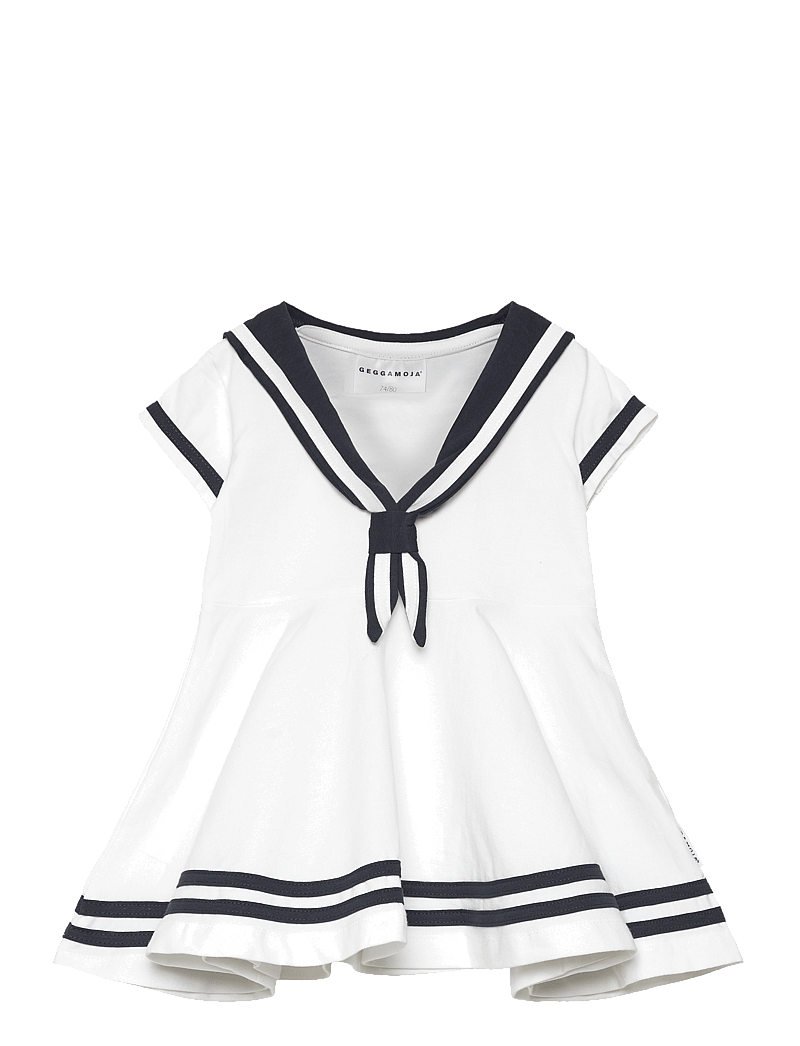 Geggamoja - Sailor Dress - short-sleeved baby dresses - white - 0