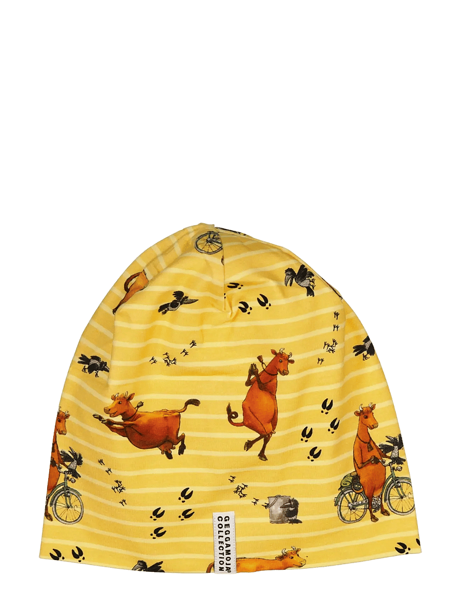 Geggamoja - Mamma Mu Beanie - beanies - yellow str - 0