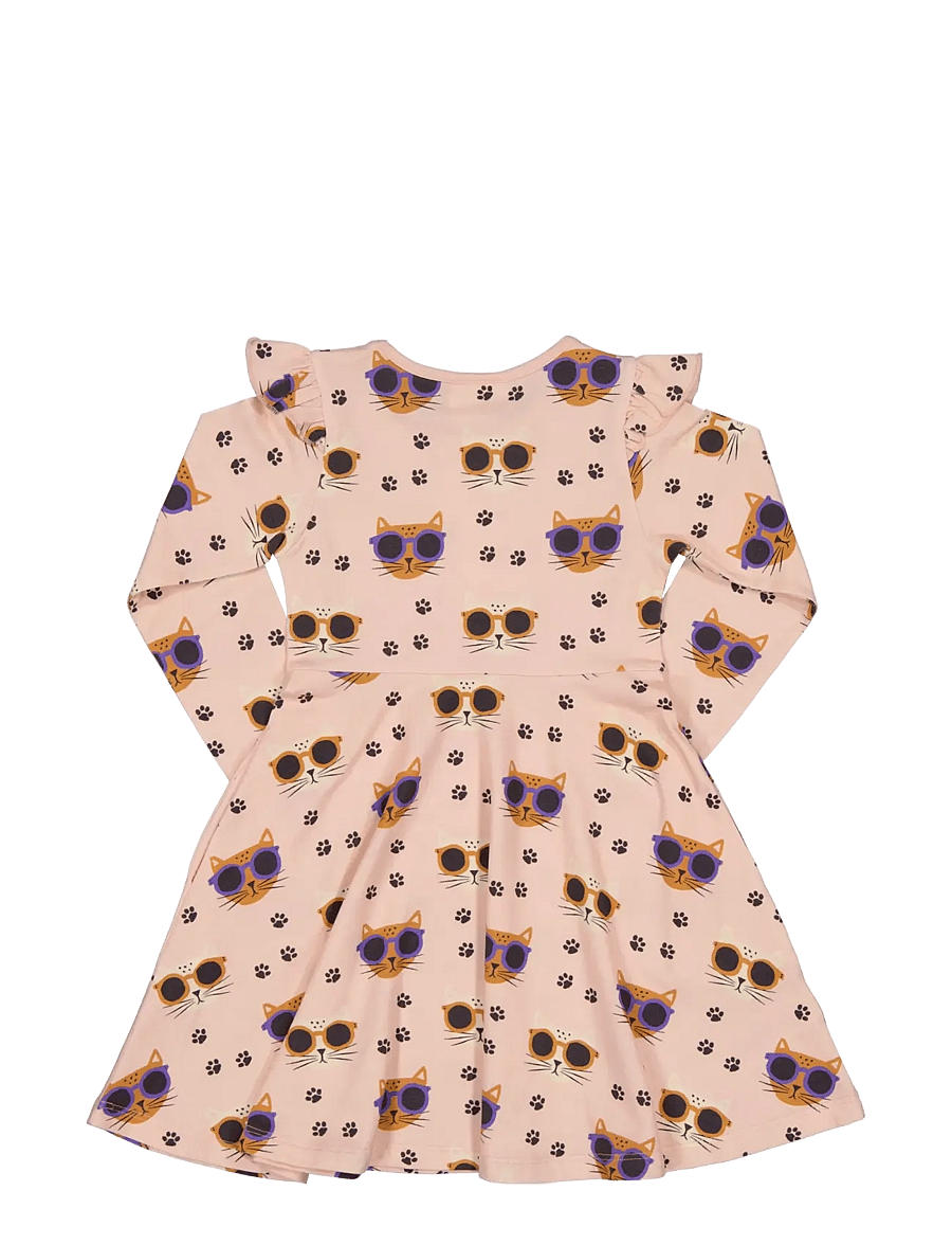 Geggamoja - Bamboo Flared dress - cool cats - 1