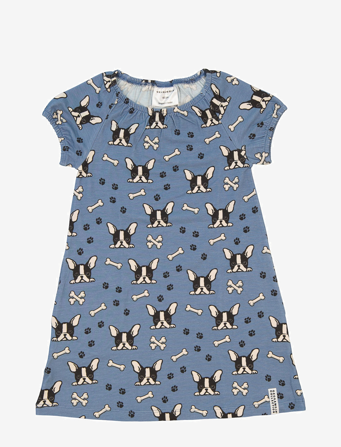 Geggamoja - Bamboo Singoalla dress - kortärmade babyklänningar - bulldog - 0