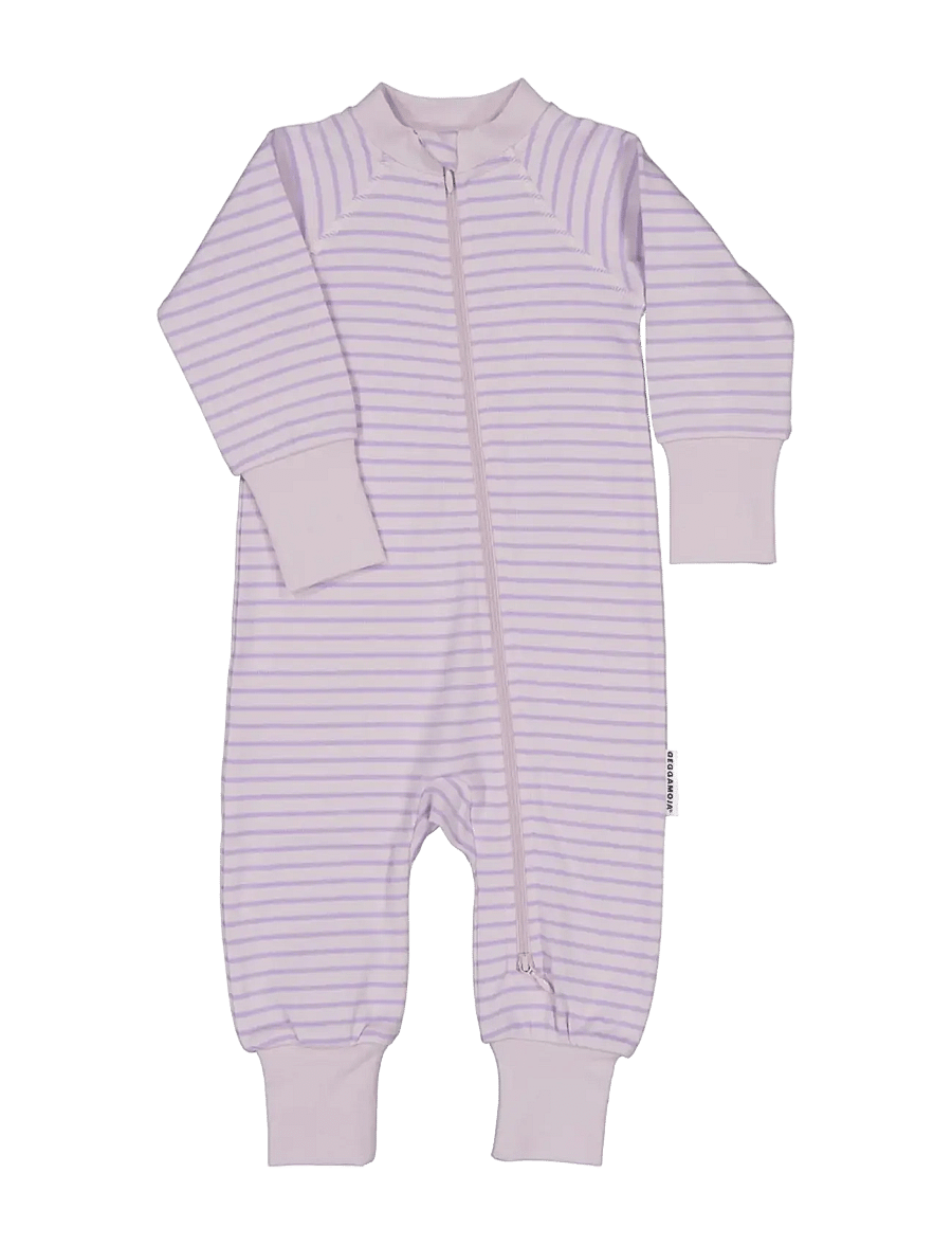Geggamoja - Pyjamas two way zipper - purple str - 0