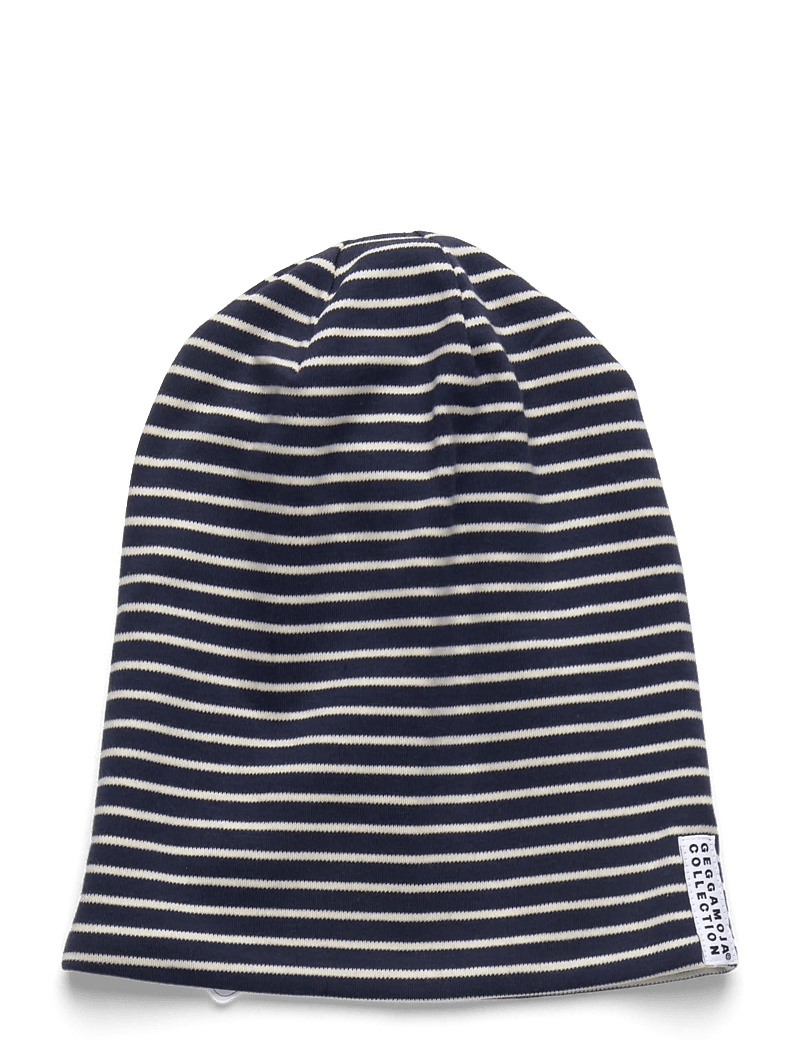 Geggamoja - Topline Cap Navy beige stripe - beanies - navy - 0