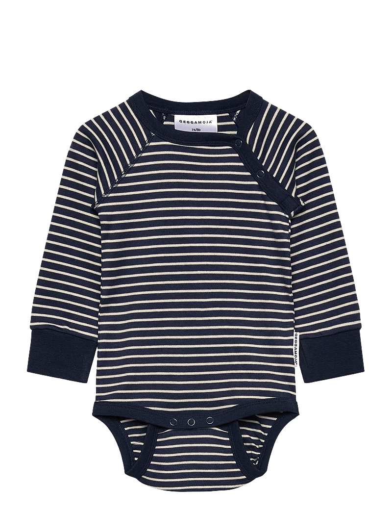 Geggamoja - Body L.S Navy beige stripe - langärmelig - navy - 0