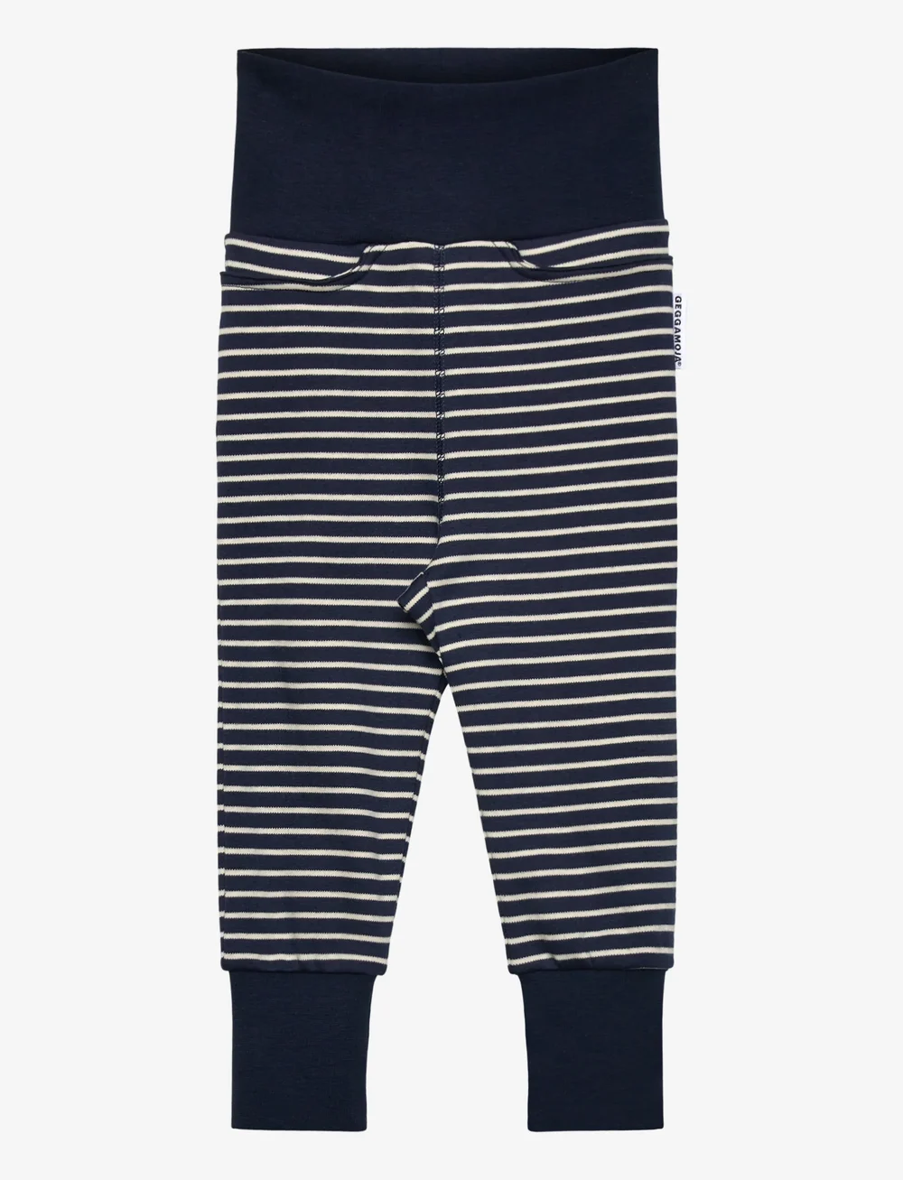 Geggamoja - Baby pants Navy beige stripe - leggings - navy - 0