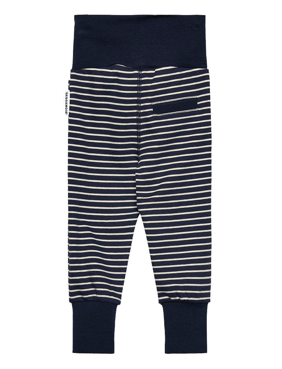 Geggamoja - Baby pants Navy beige stripe - leggings - navy - 1