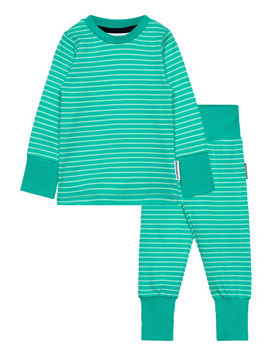 Geggamoja - Two Piece Pyjamas - pyjama-sets - green - 0