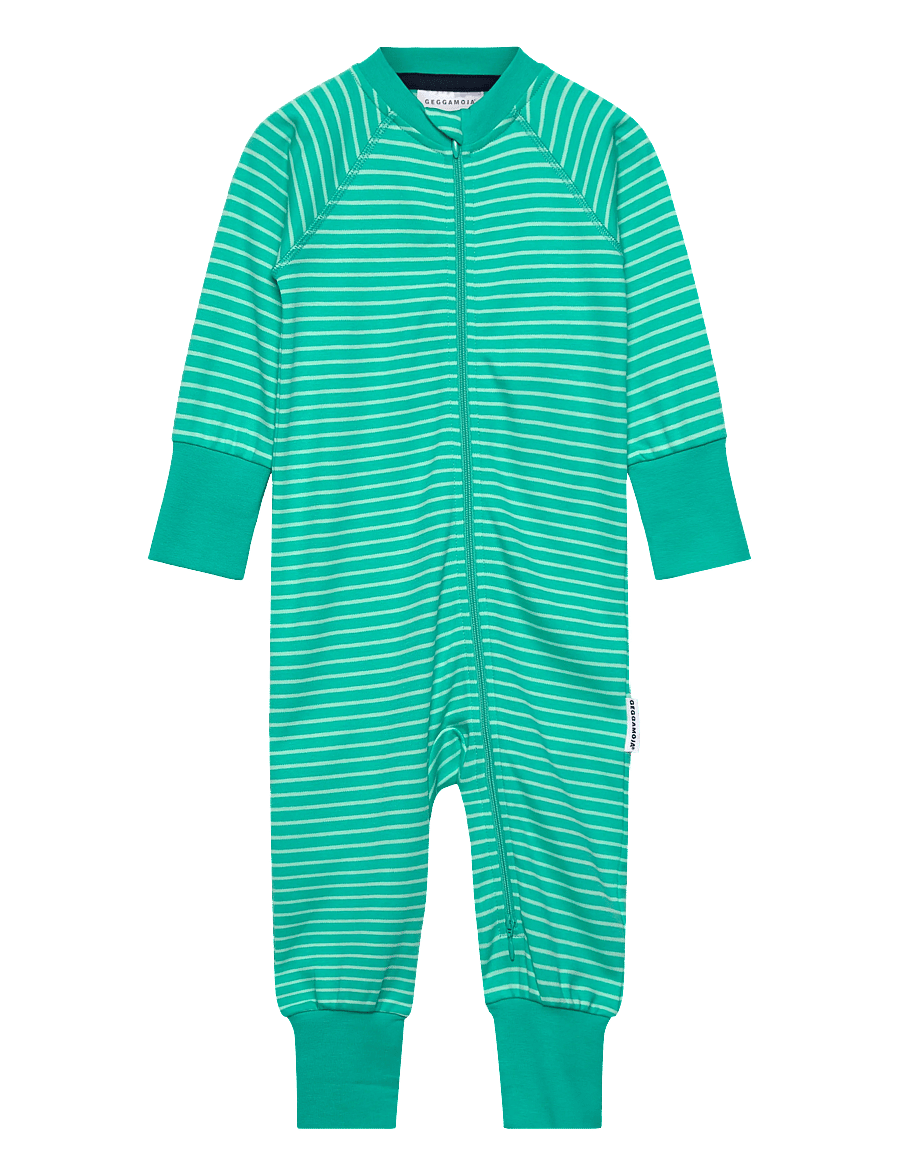 Geggamoja - Pyjamas Two Way Zip - sovoveraller - green - 0