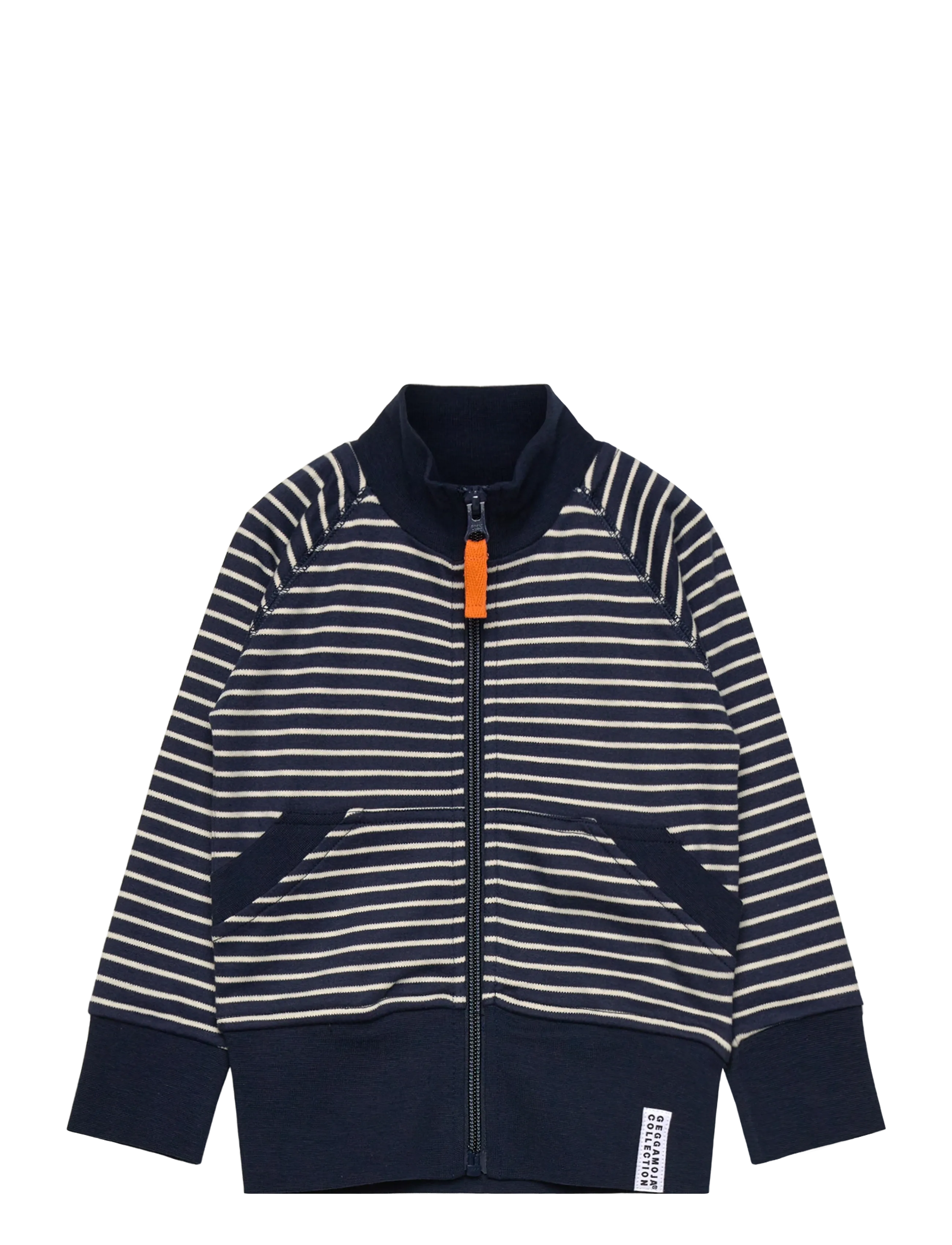 GEGGAMOJA Zip Pullover Navy Beige Stripe Navy - 110/116 - Kinder