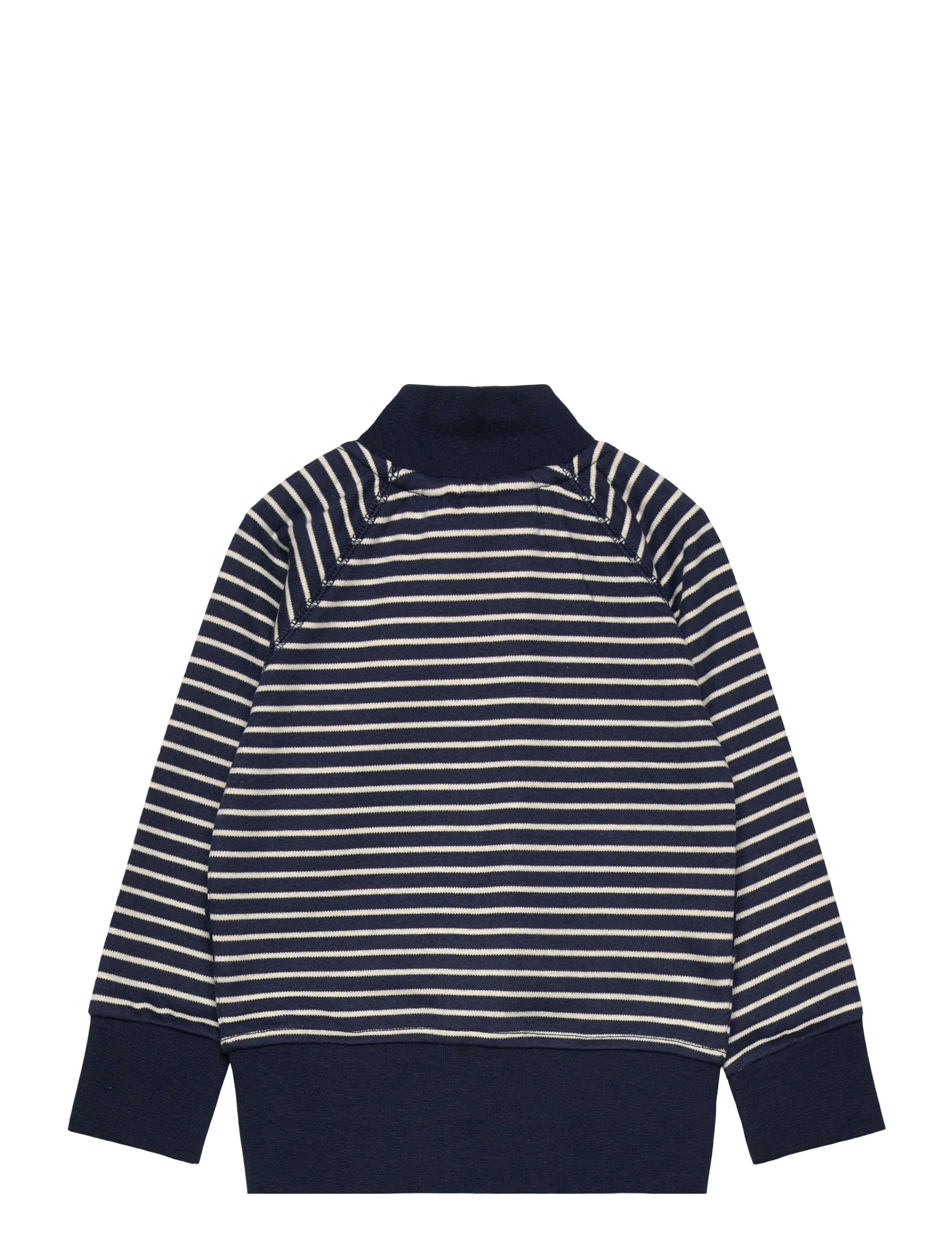 Geggamoja - Zip sweater Navy beige stripe - sweatshirts - beige - 1