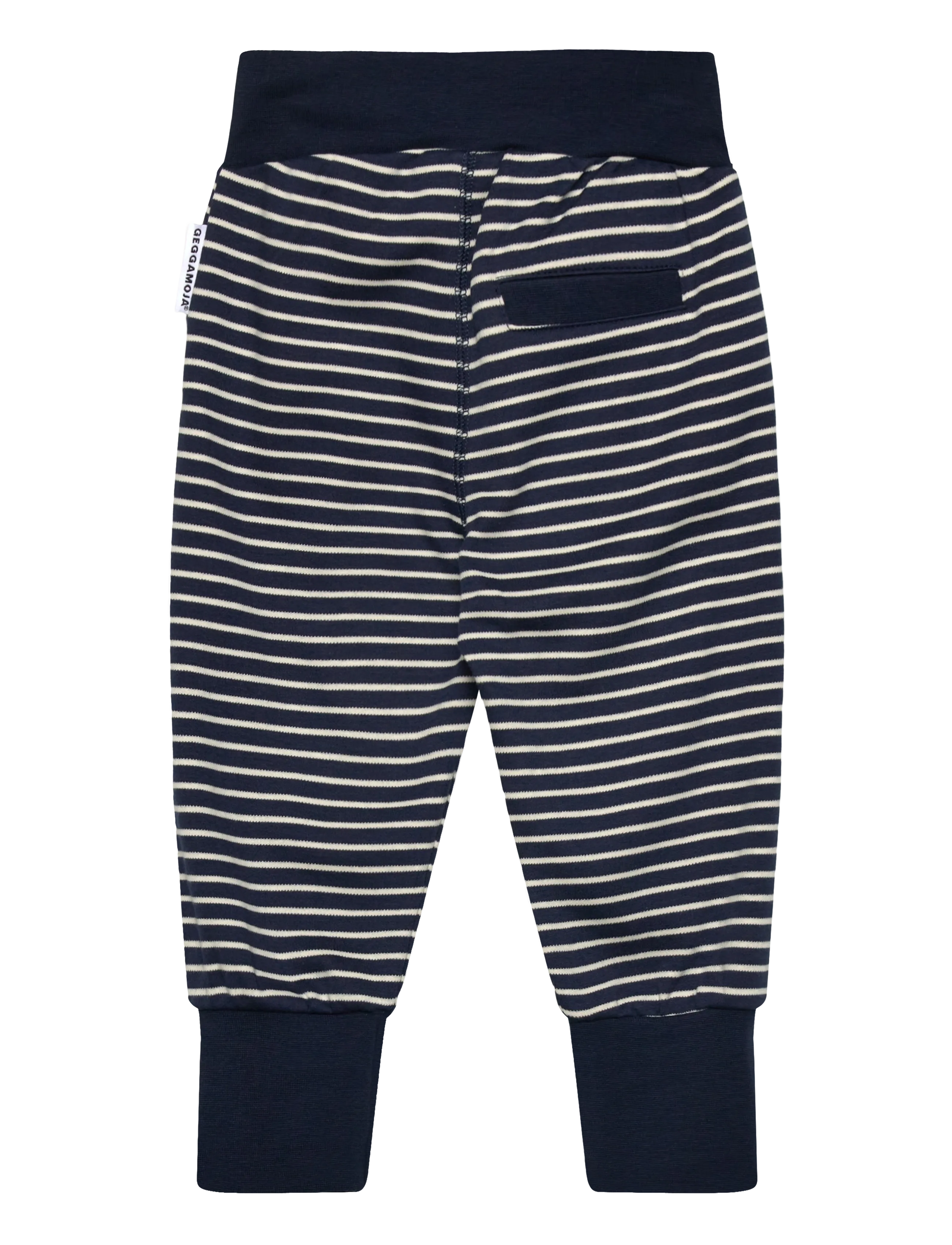 Geggamoja - Long pants Navy beige stripe - sweatpants - navy - 1
