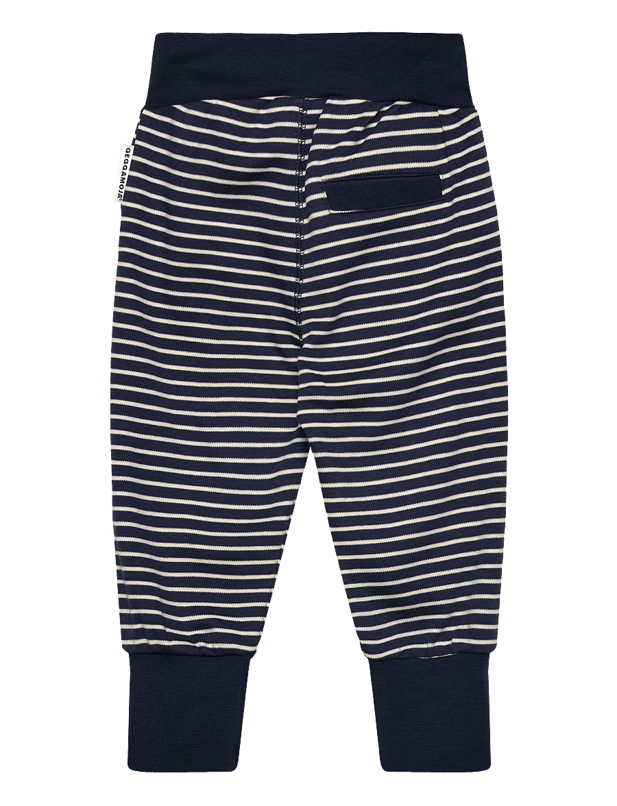 Geggamoja - Long pants Navy beige stripe - mjukisbyxor - navy - 1