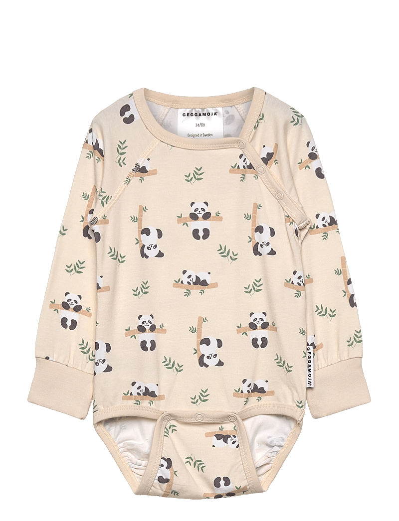Geggamoja - Bamboo Body - met lange mouwen - beige - 0