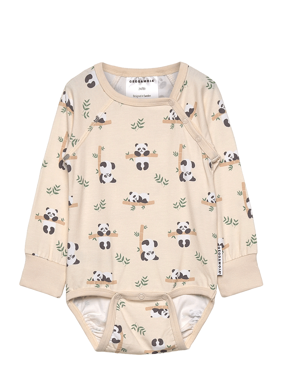 Geggamoja - Bamboo Body - met lange mouwen - beige - 0