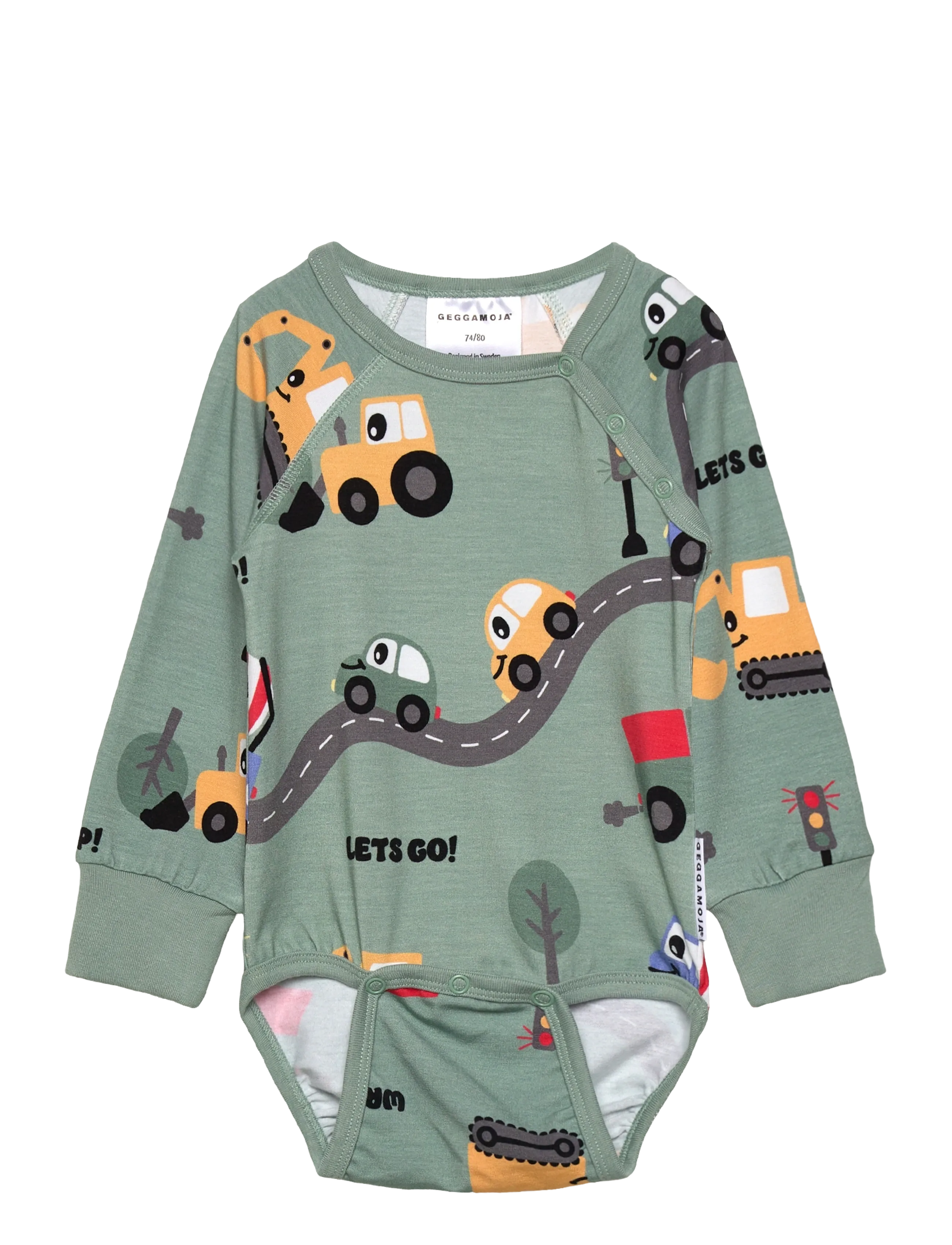 Geggamoja Bamboo Body, 50/56, Bodys, Grün - Long-sleeved Kinder