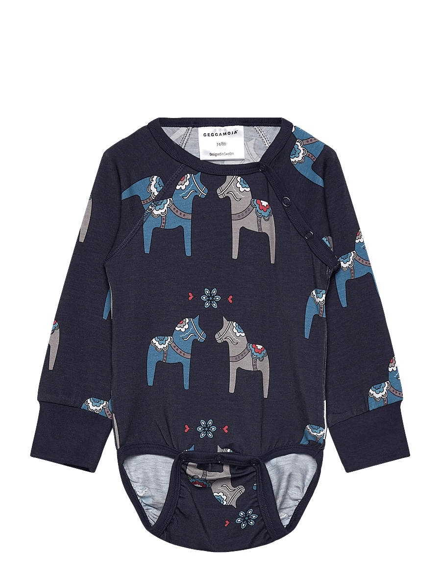 Geggamoja - Bamboo Body - langärmelig - navy - 0