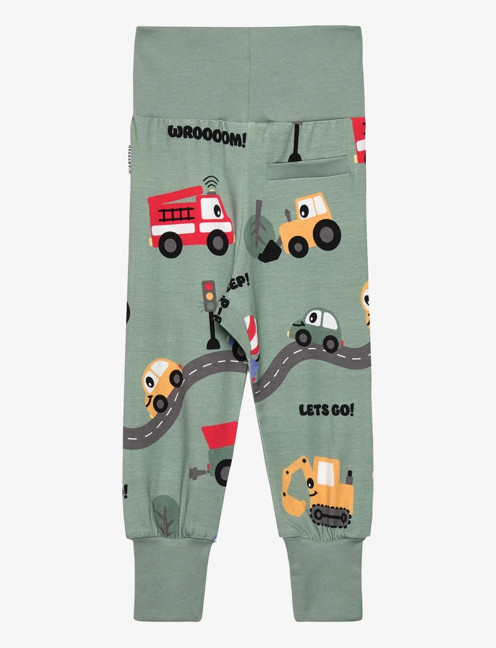 Geggamoja - Bamboo baby pants Green tractor - babybukser - green - 1