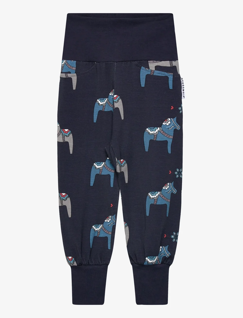 Geggamoja - Bamboo baby pants Green tractor - babybukser - navy - 0