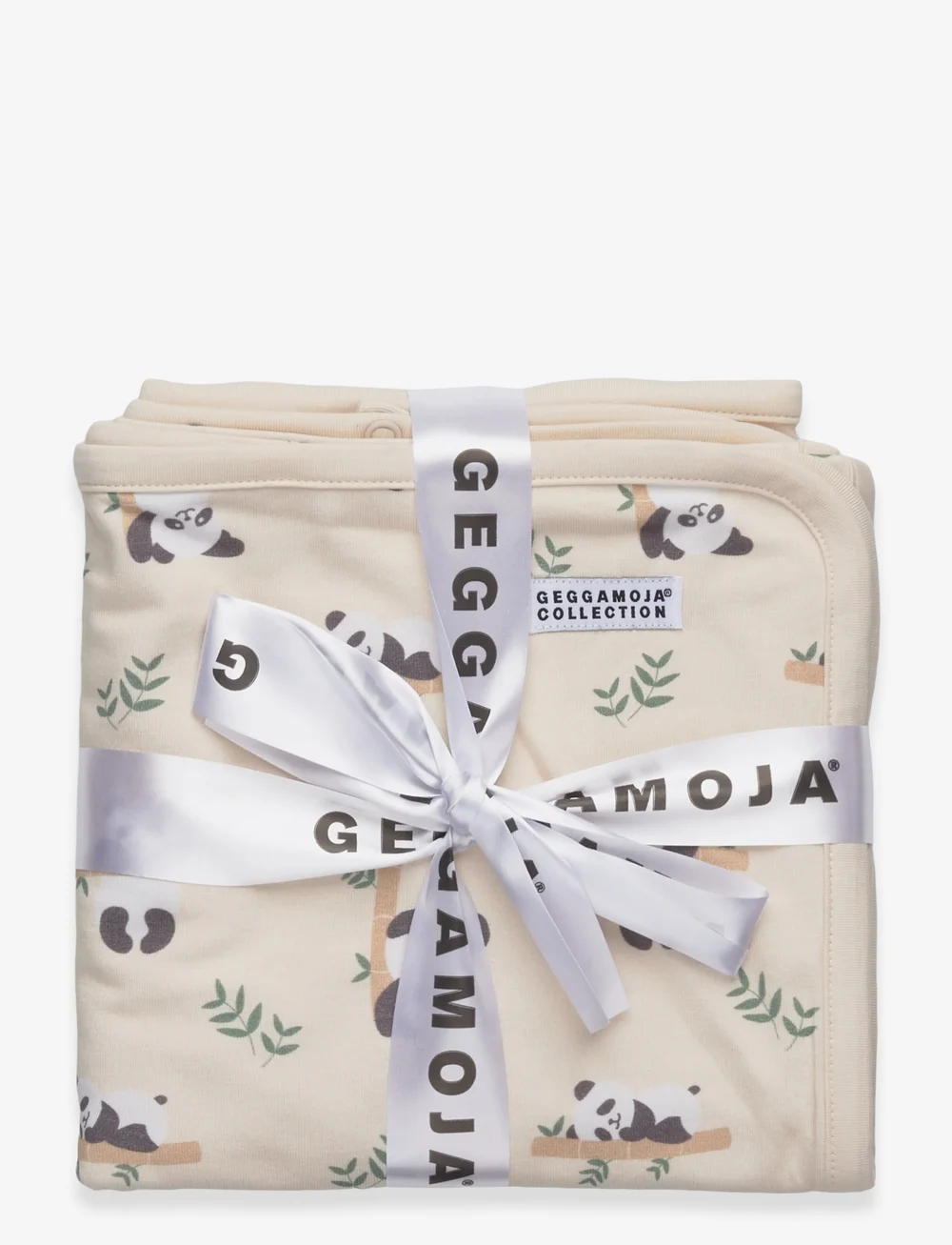 Geggamoja - Bamboo baby blanket Beige panda 15 One Size - babydecken - beige - 0