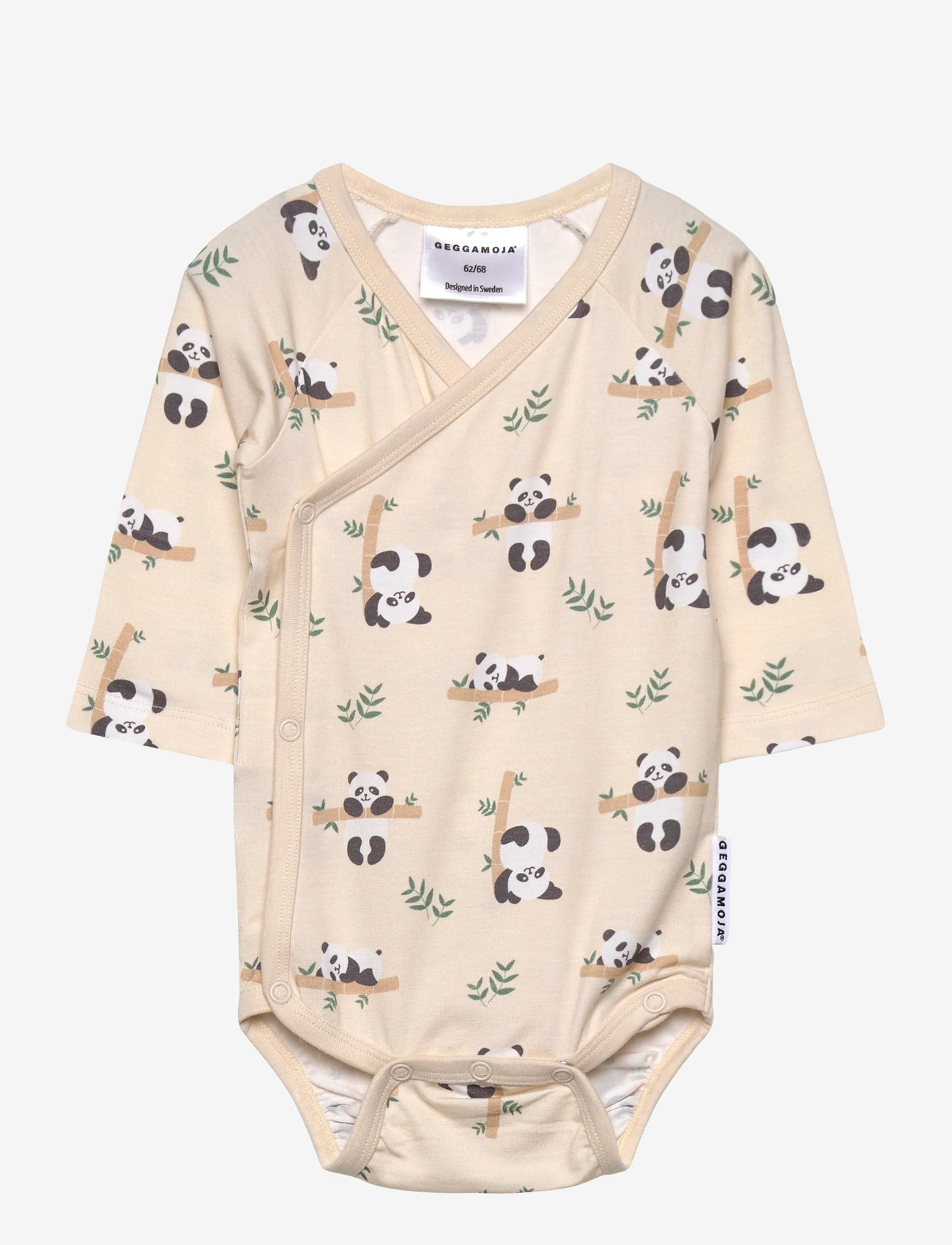 Geggamoja - Bamboo wrap body Beige panda - long-sleeved - beige - 0