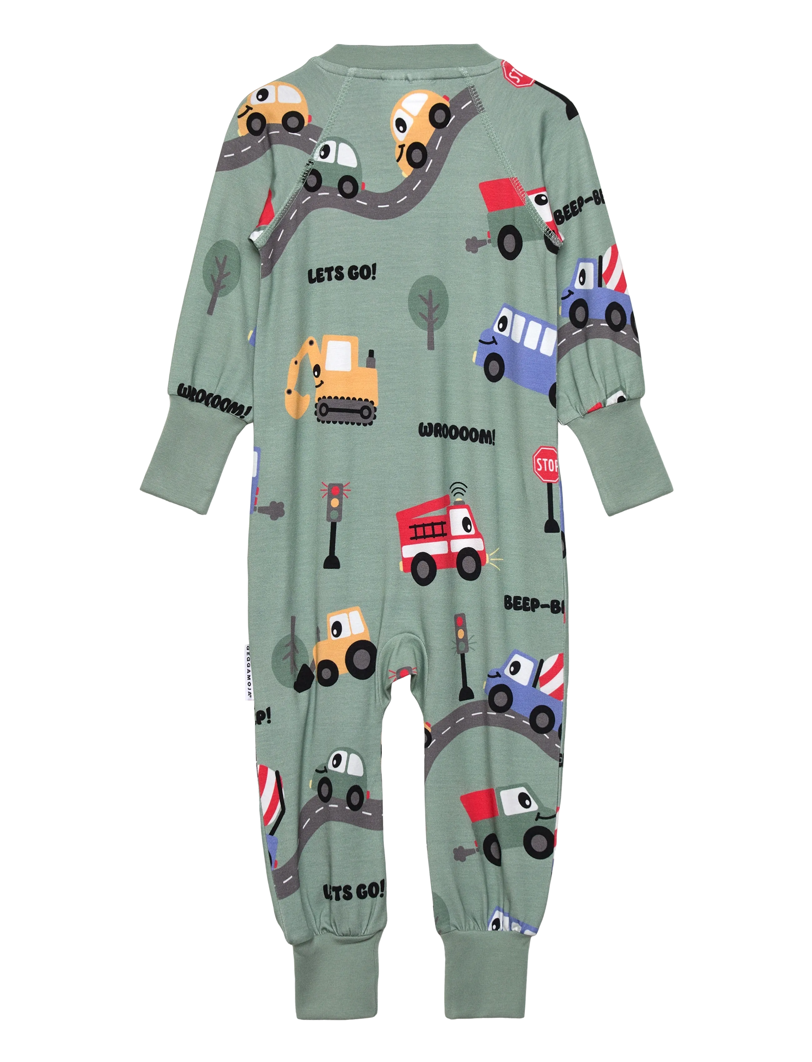 Geggamoja - Bamboo Two Way Zip Pyjamas - natdragter - green - 1