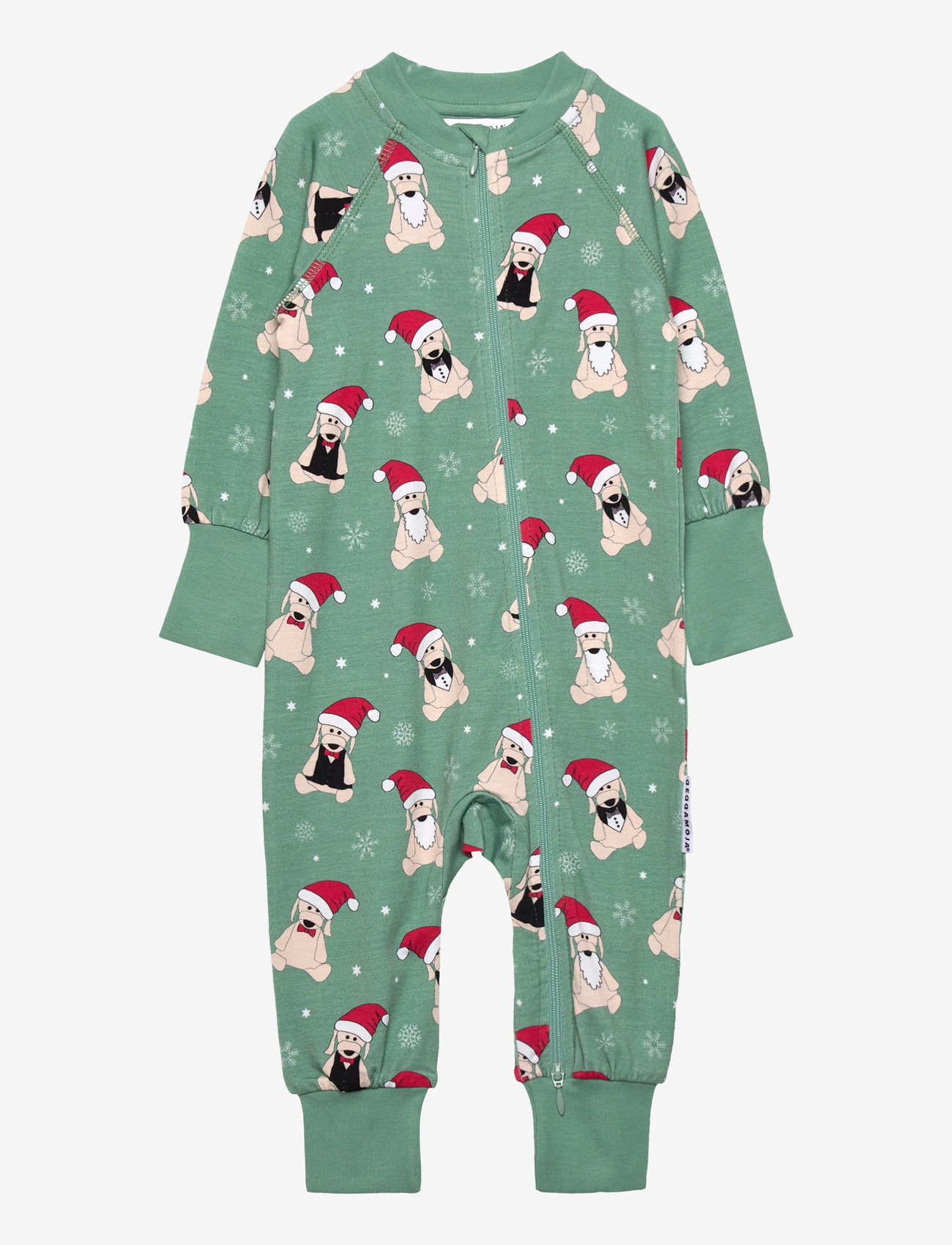 Geggamoja - Bamboo Two Way Zip Pyjamas - schlafoveralls - green - 0
