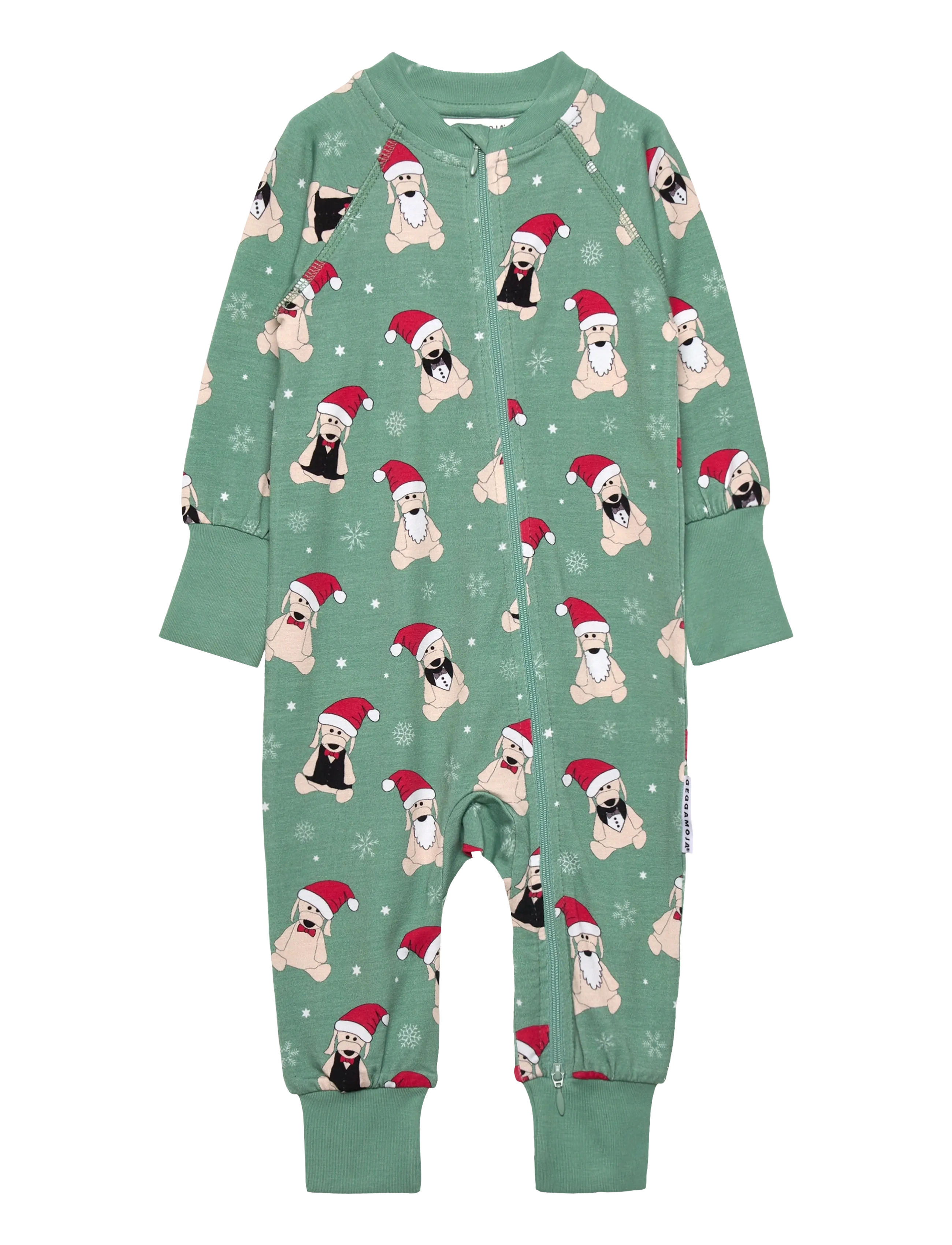 Geggamoja Bamboo Two Way Zip Pyjamas - Kläder - GREEN / green
