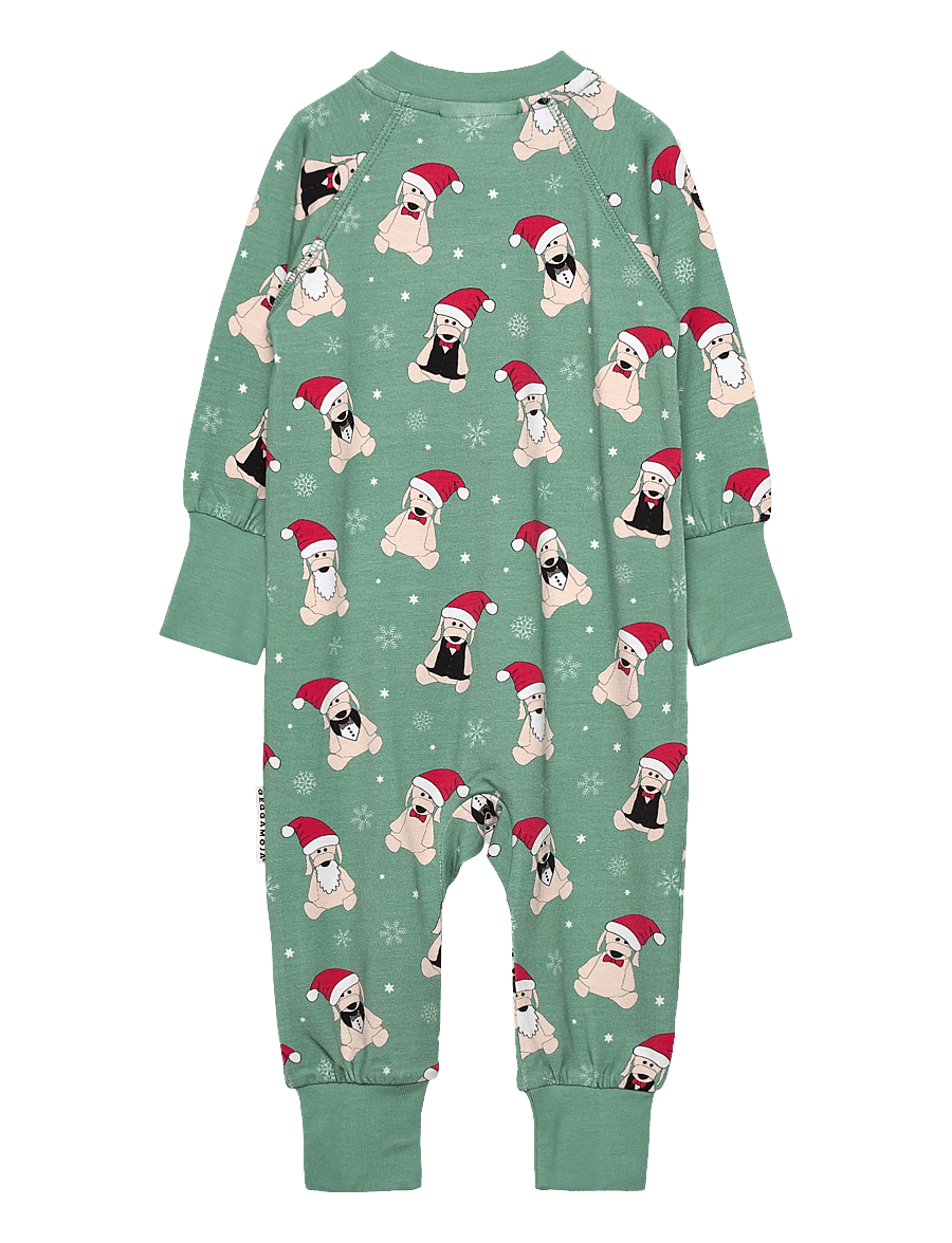 Geggamoja - Bamboo Two Way Zip Pyjamas - schlafoveralls - green - 1