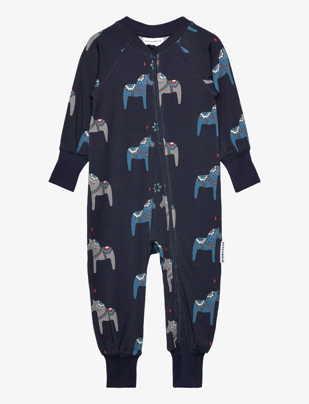 Geggamoja - Bamboo two way zip pyjamas Christmas Doddi - schlafoveralls - navy - 0