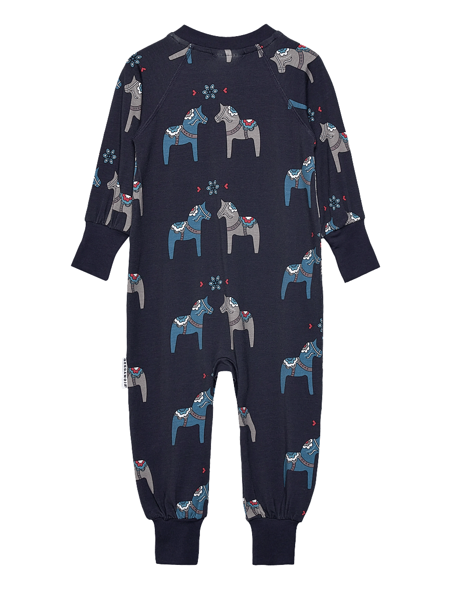 Geggamoja - Bamboo Two Way Zip Pyjamas - schlafoveralls - navy - 1