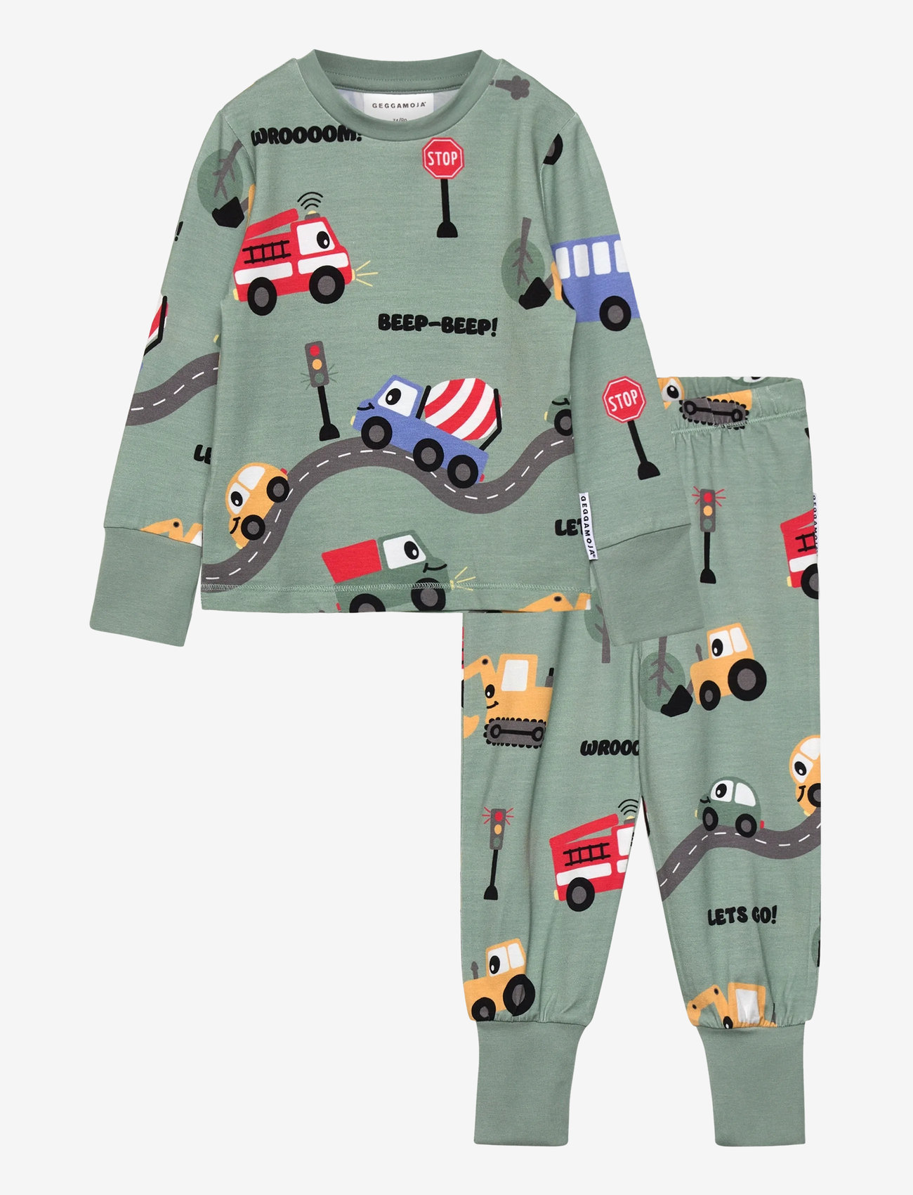 Geggamoja - Bamboo Two Piece Pyjamas - pyjamassæt - green - 0