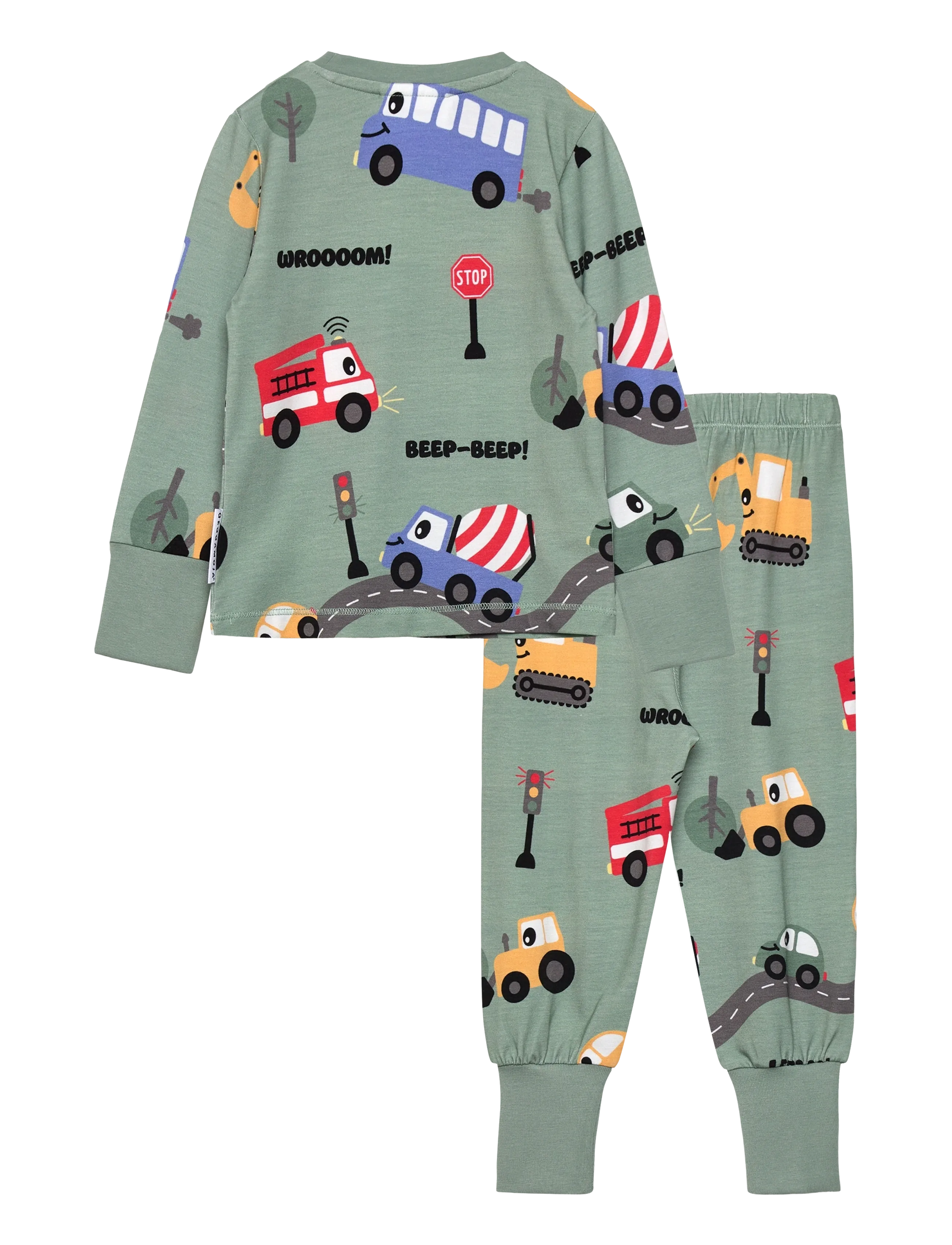 Geggamoja - Bamboo Two Piece Pyjamas - sett - green - 1