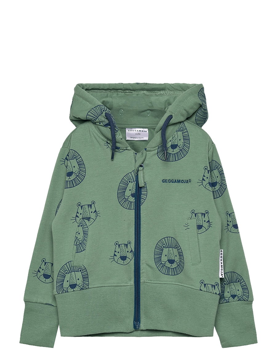 Geggamoja - College Hoodie Green tiger - hættetrøjer - green - 0