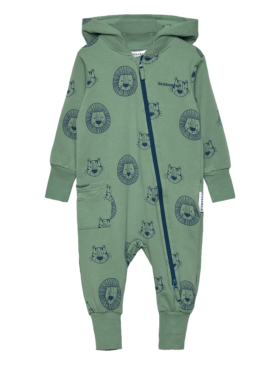 Geggamoja - College Jumpsuit Green tiger - jumpsuits - green - 0